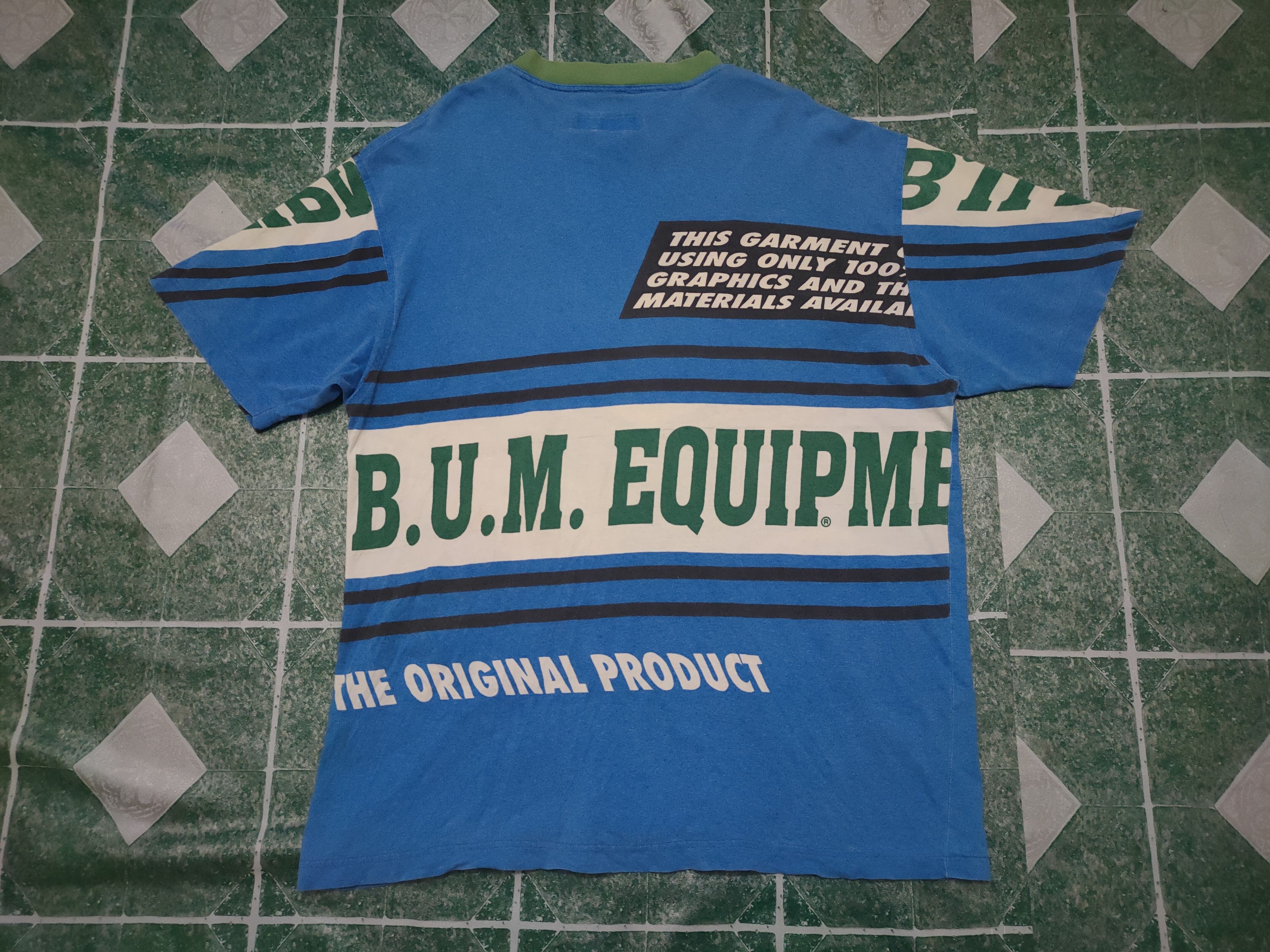 B.U.M Equipment × Vintage Vintage Thrashed B.U.M Equipment 90's t shirt over printed Size US XL / EU 56 / 4 - 2 Thumbnail