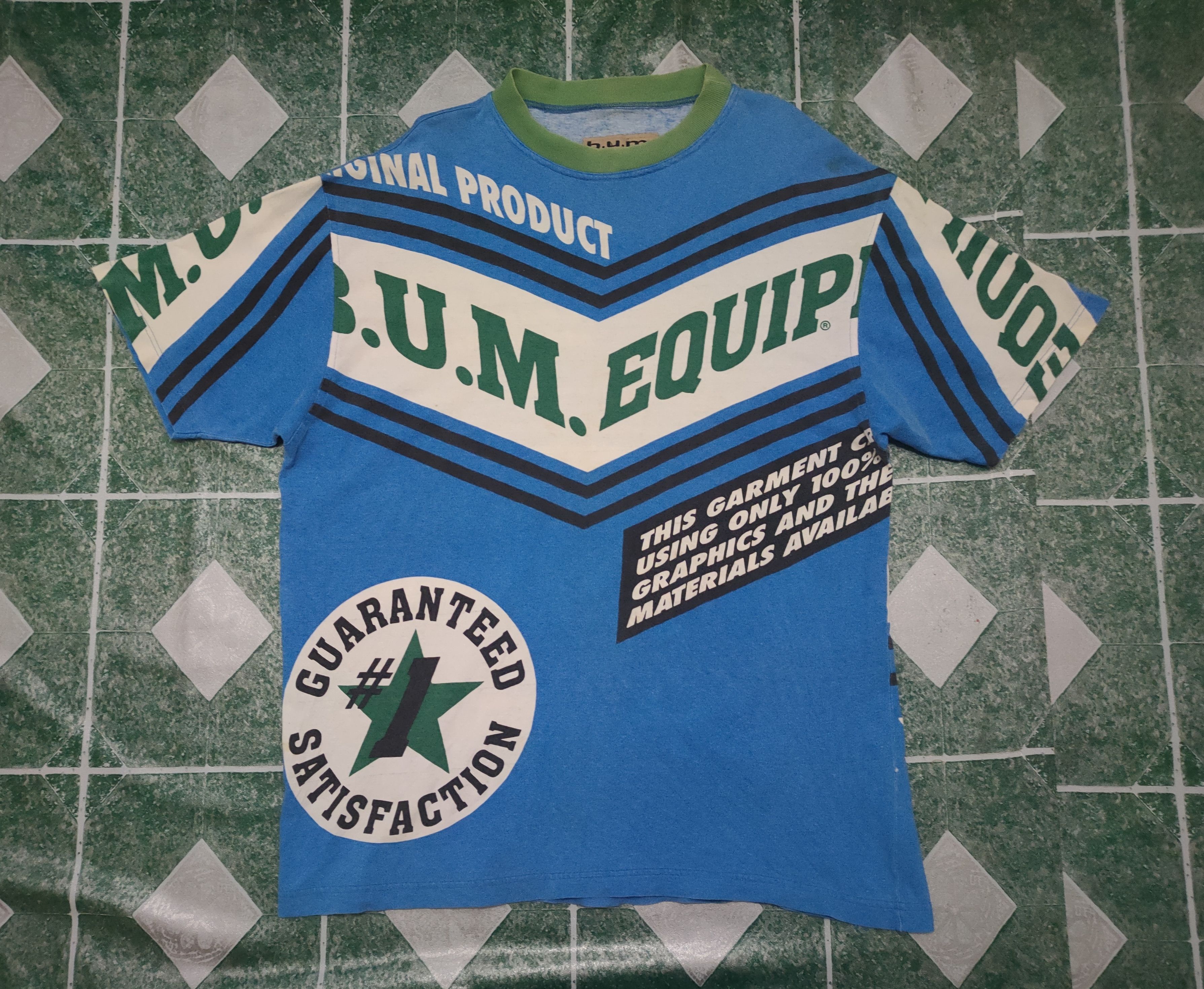 B.U.M Equipment × Vintage Vintage Thrashed B.U.M Equipment 90's t shirt over printed Size US XL / EU 56 / 4 - 1 Thumbnail