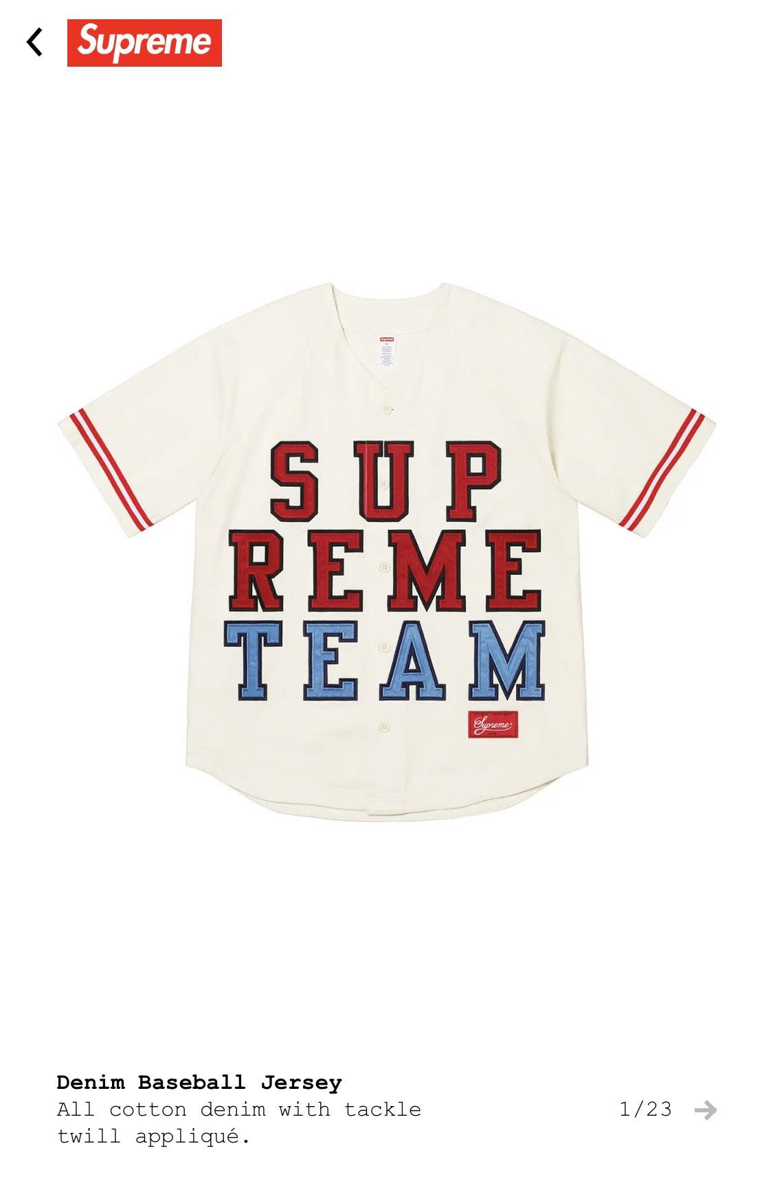 Supreme Mitchell & Ness Downtown Hell Baseball Jersey White for Men