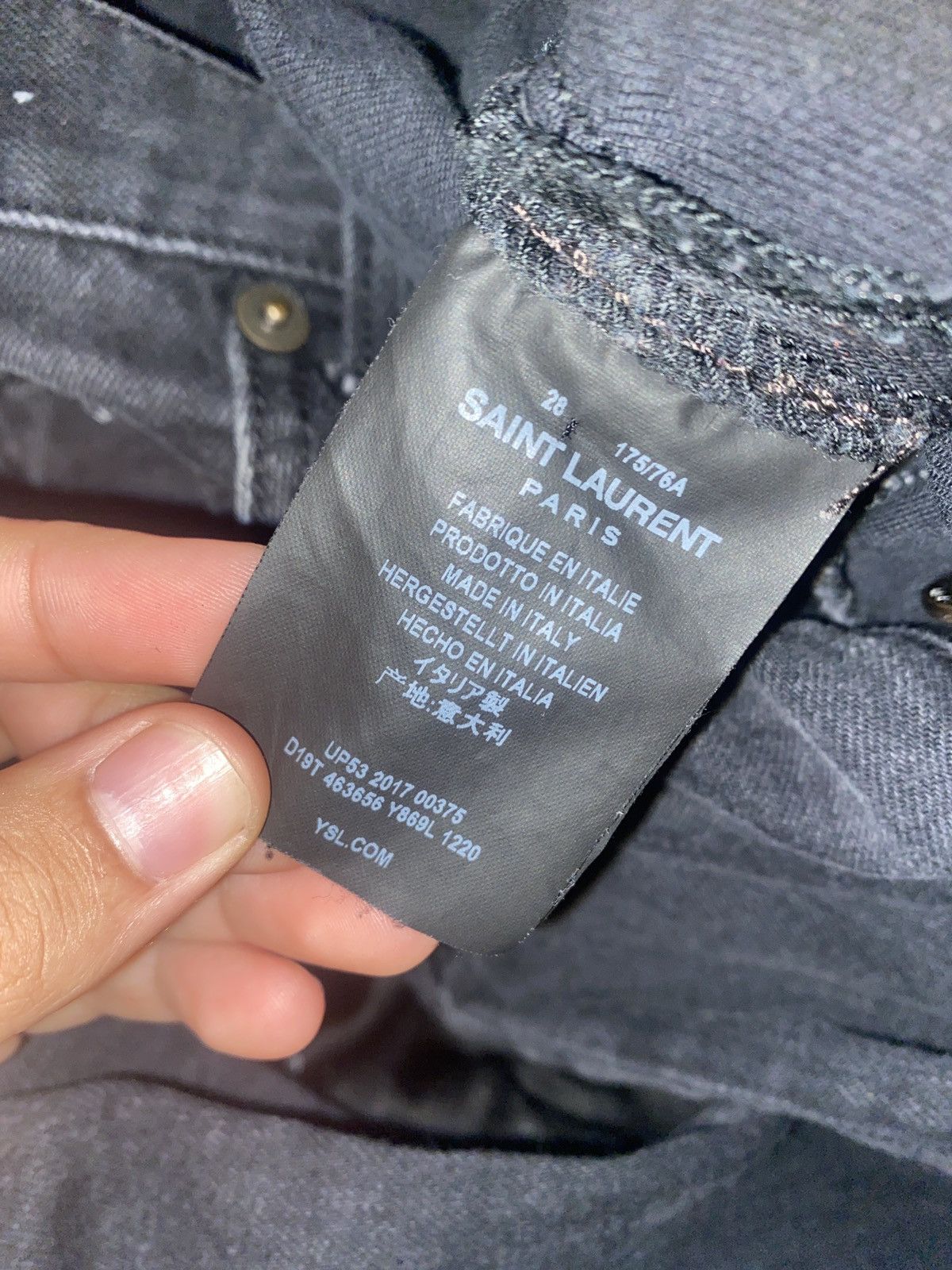 saint laurent black denim pants