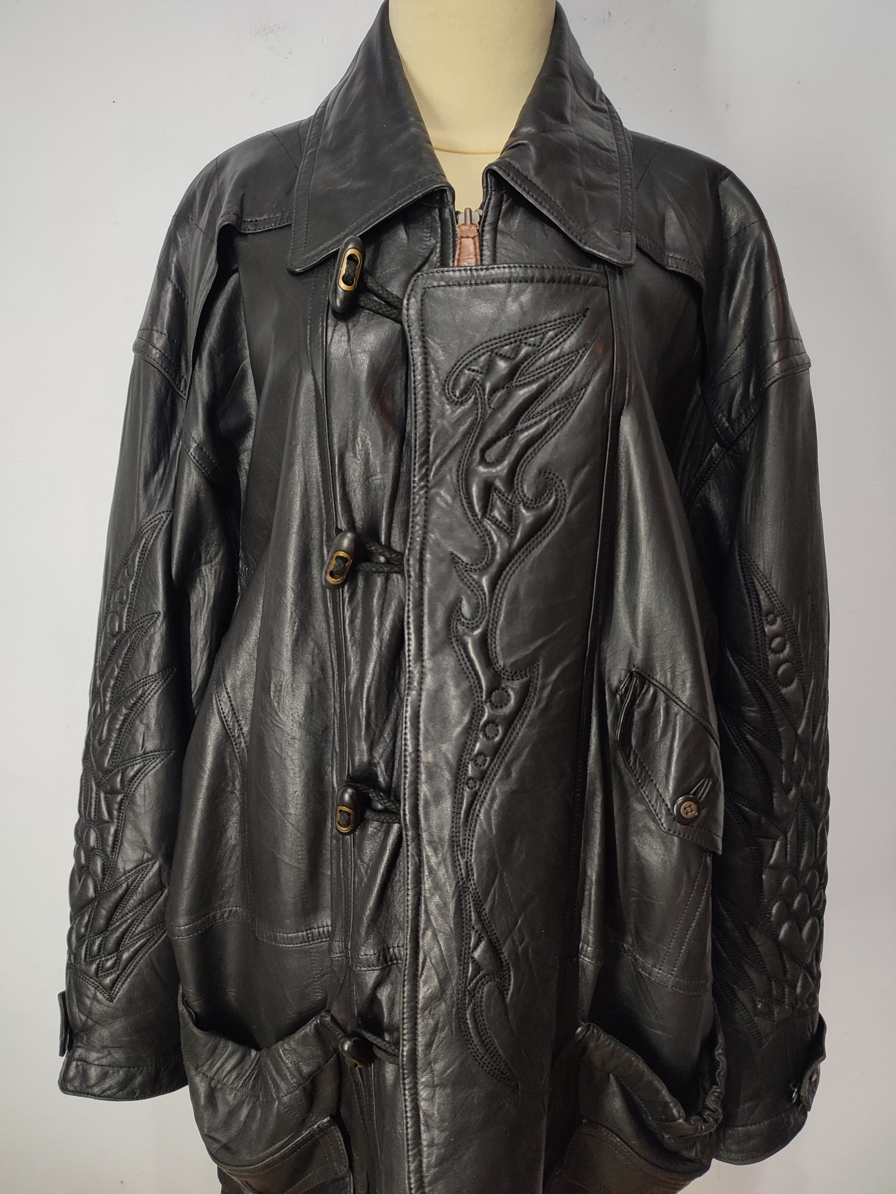 ARCHIVE🔥Vtg Kansai Yamamoto 🇯🇵 Leather Jacket