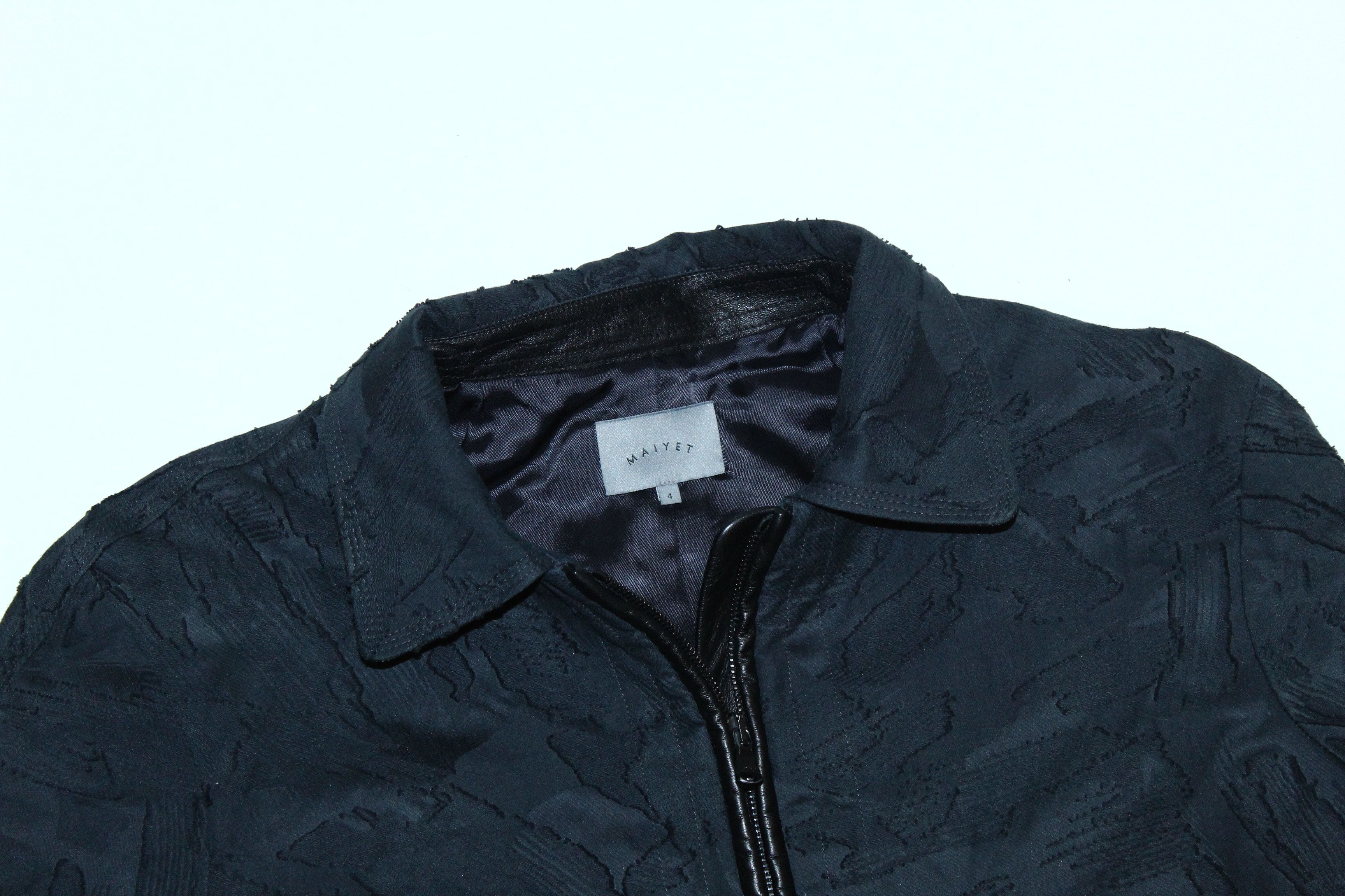 14th Addiction 💥MAIYET Bamacaan Cropped Biker Jacket, Dark Slate. Size US XS / EU 42 / 0 - 2 Thumbnail