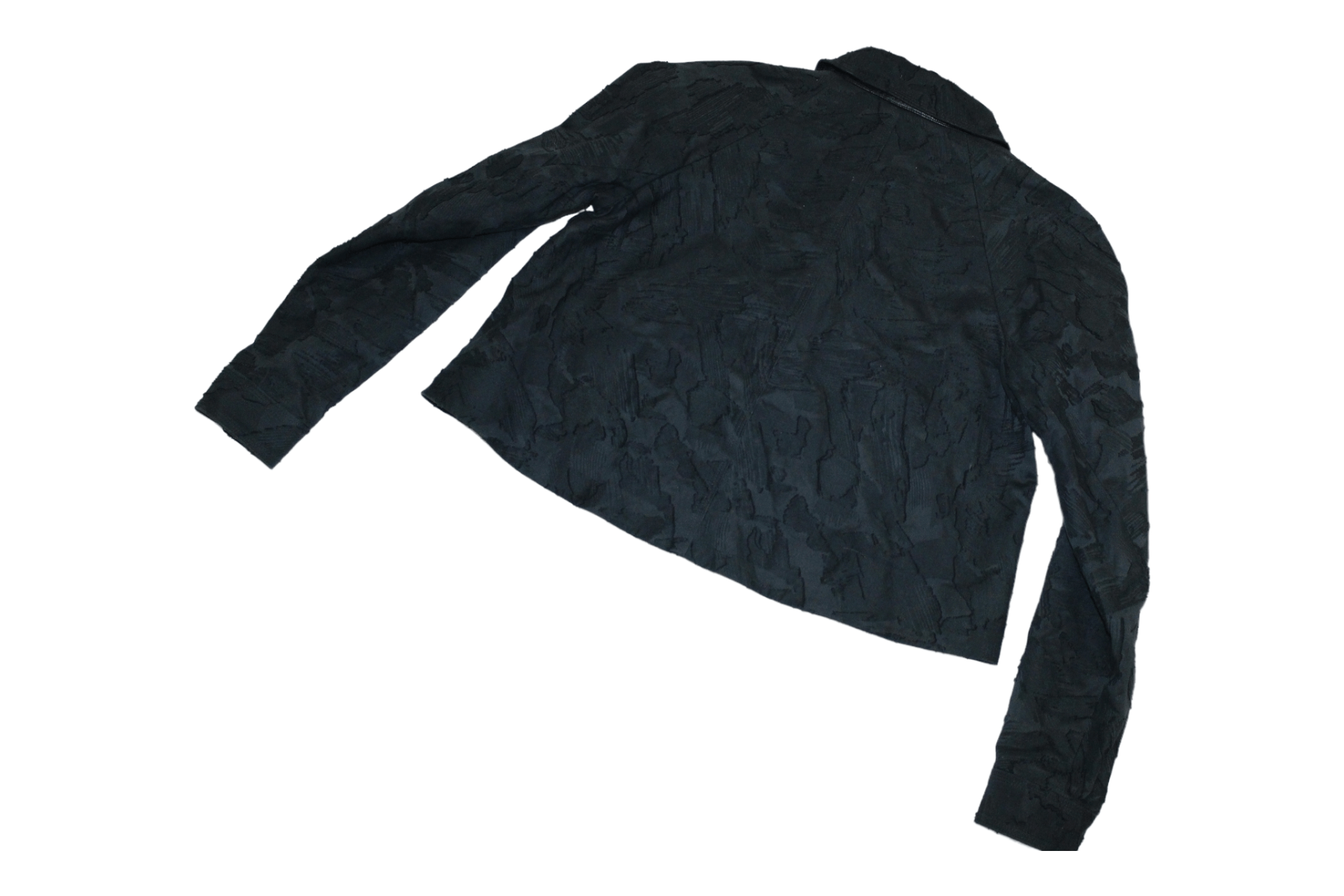 14th Addiction 💥MAIYET Bamacaan Cropped Biker Jacket, Dark Slate. Size US XS / EU 42 / 0 - 10 Thumbnail