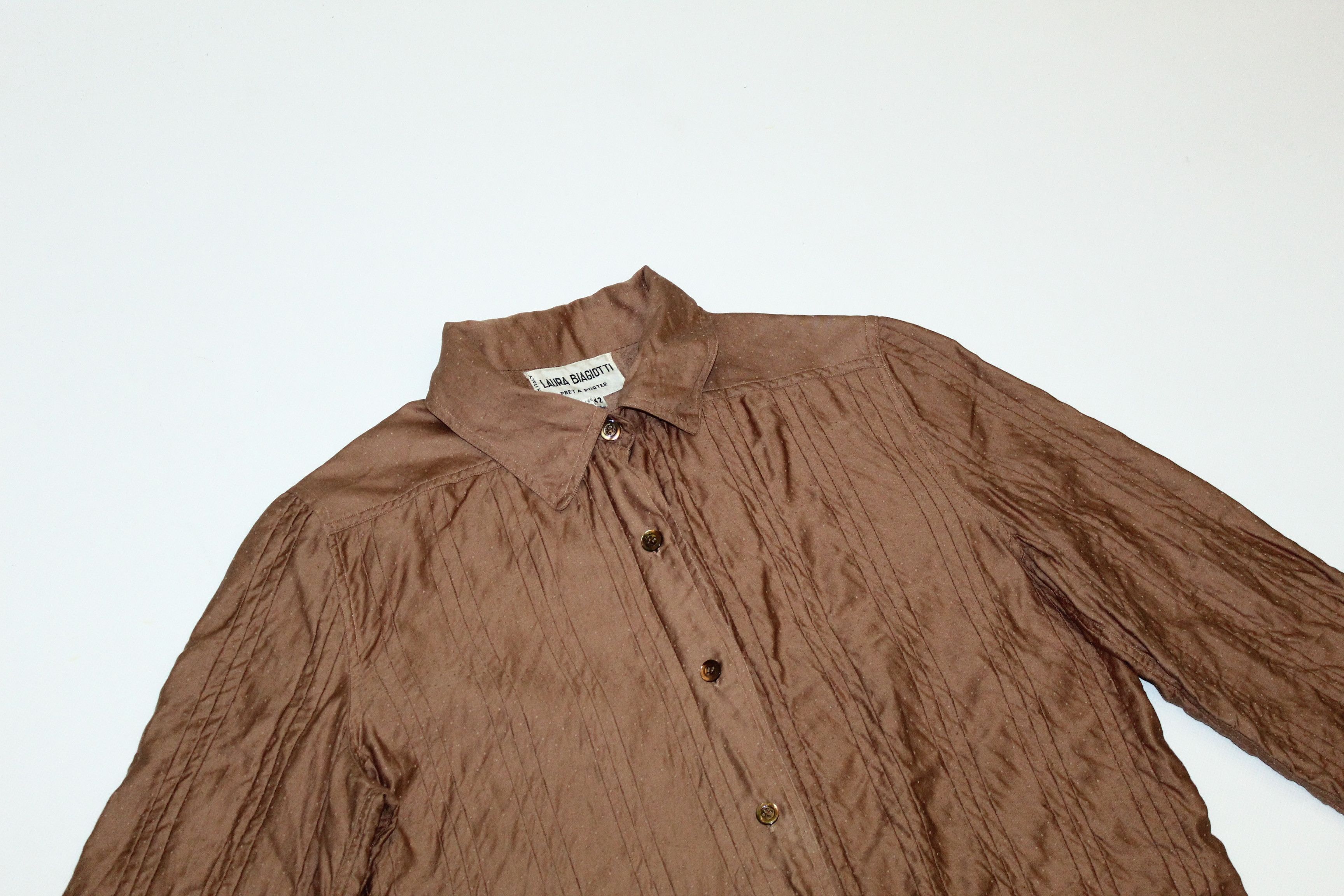 Japanese Brand 💥ARCHIVAL💥 Laura Biagiotti Pret-A-Porter Plisse Peacoat Size M / US 6-8 / IT 42-44 - 4 Thumbnail