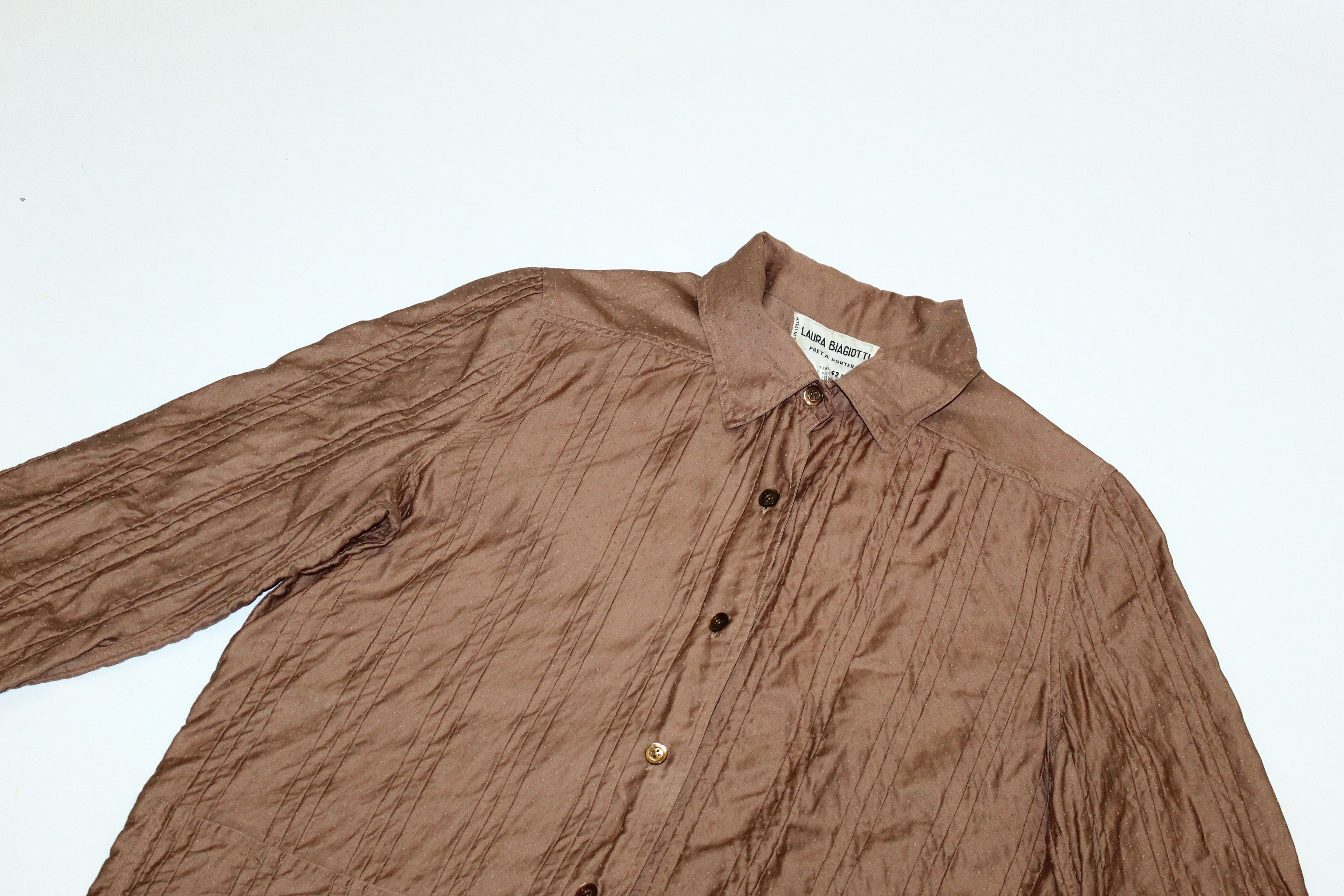 Japanese Brand 💥ARCHIVAL💥 Laura Biagiotti Pret-A-Porter Plisse Peacoat Size M / US 6-8 / IT 42-44 - 5 Thumbnail