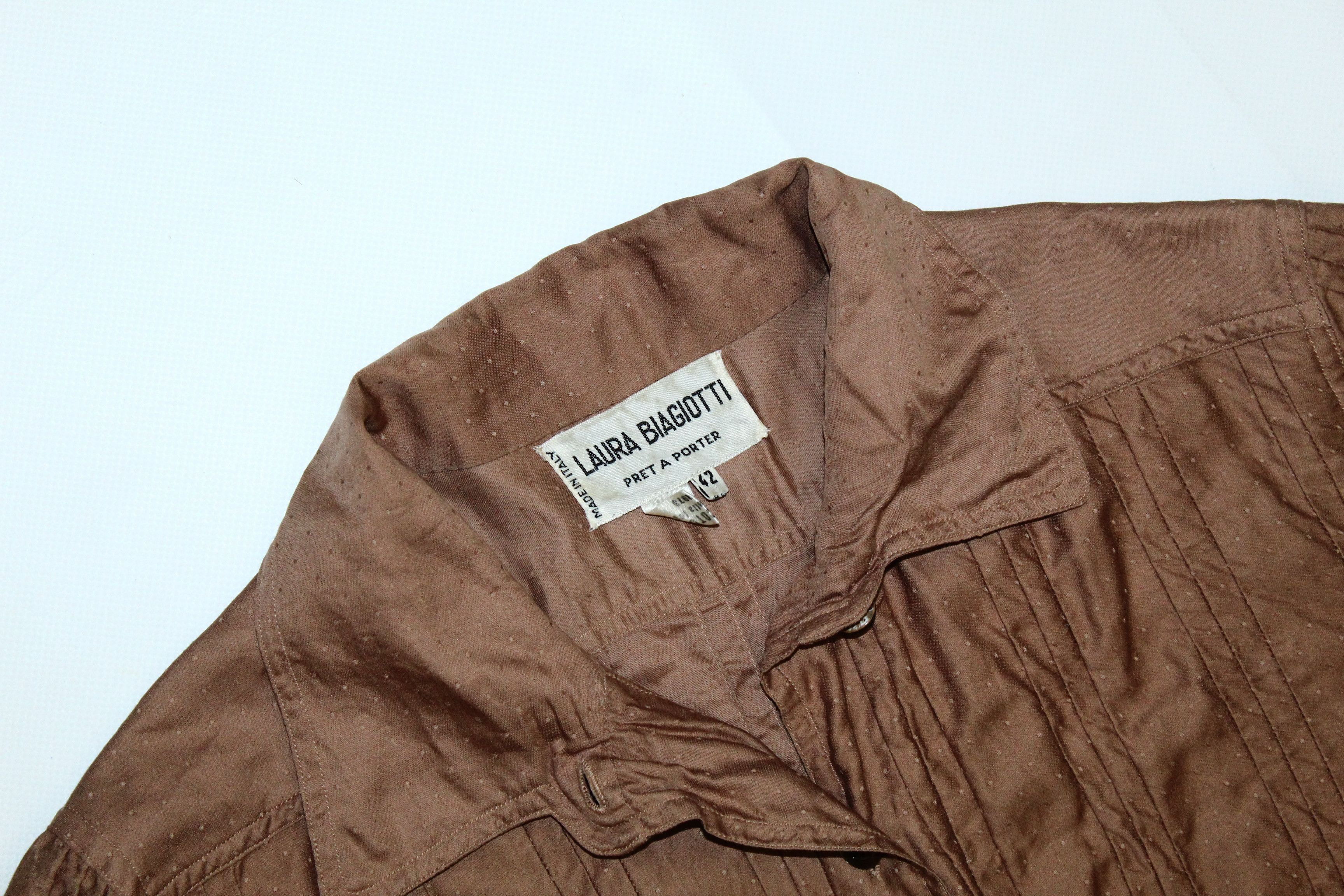 Japanese Brand 💥ARCHIVAL💥 Laura Biagiotti Pret-A-Porter Plisse Peacoat Size M / US 6-8 / IT 42-44 - 3 Thumbnail