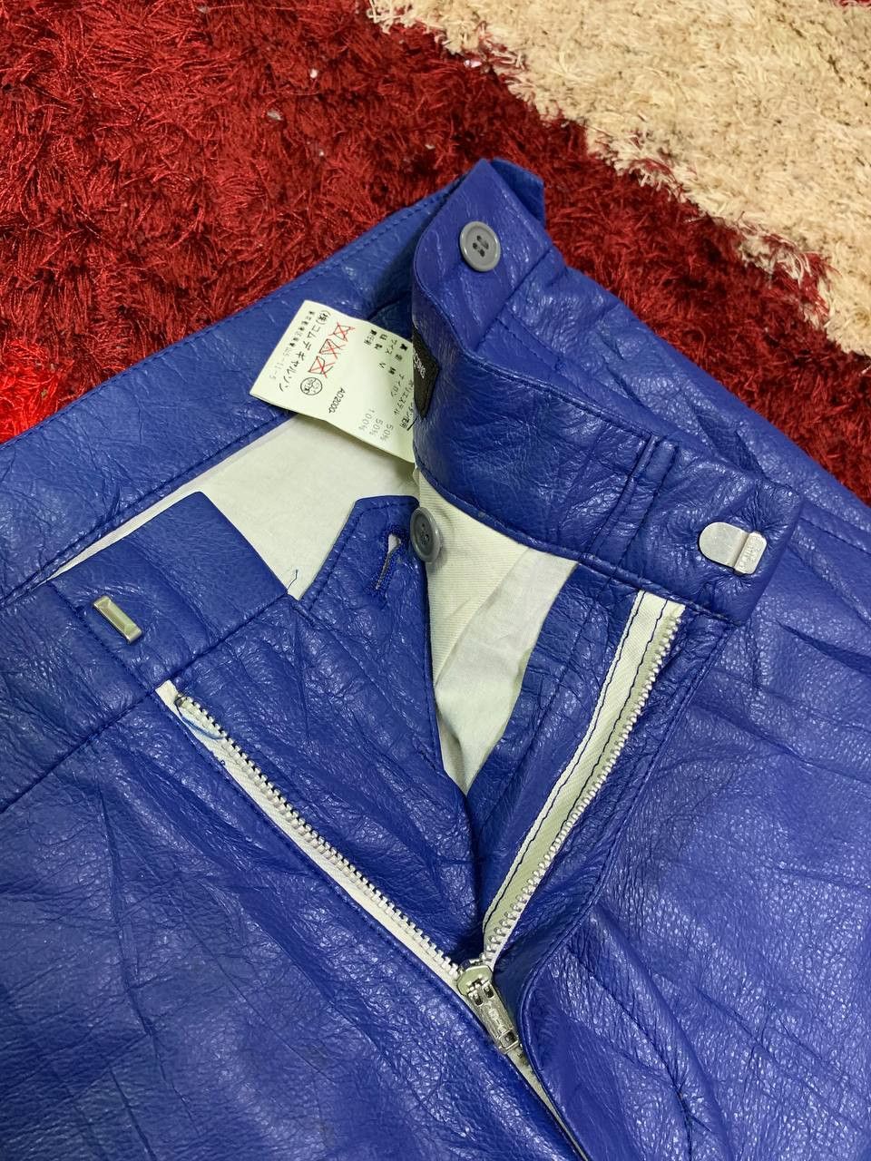 Comme des Garcons CDG Homme Plus Faux-Leather Blue Pants Size US 31 - 5 Thumbnail