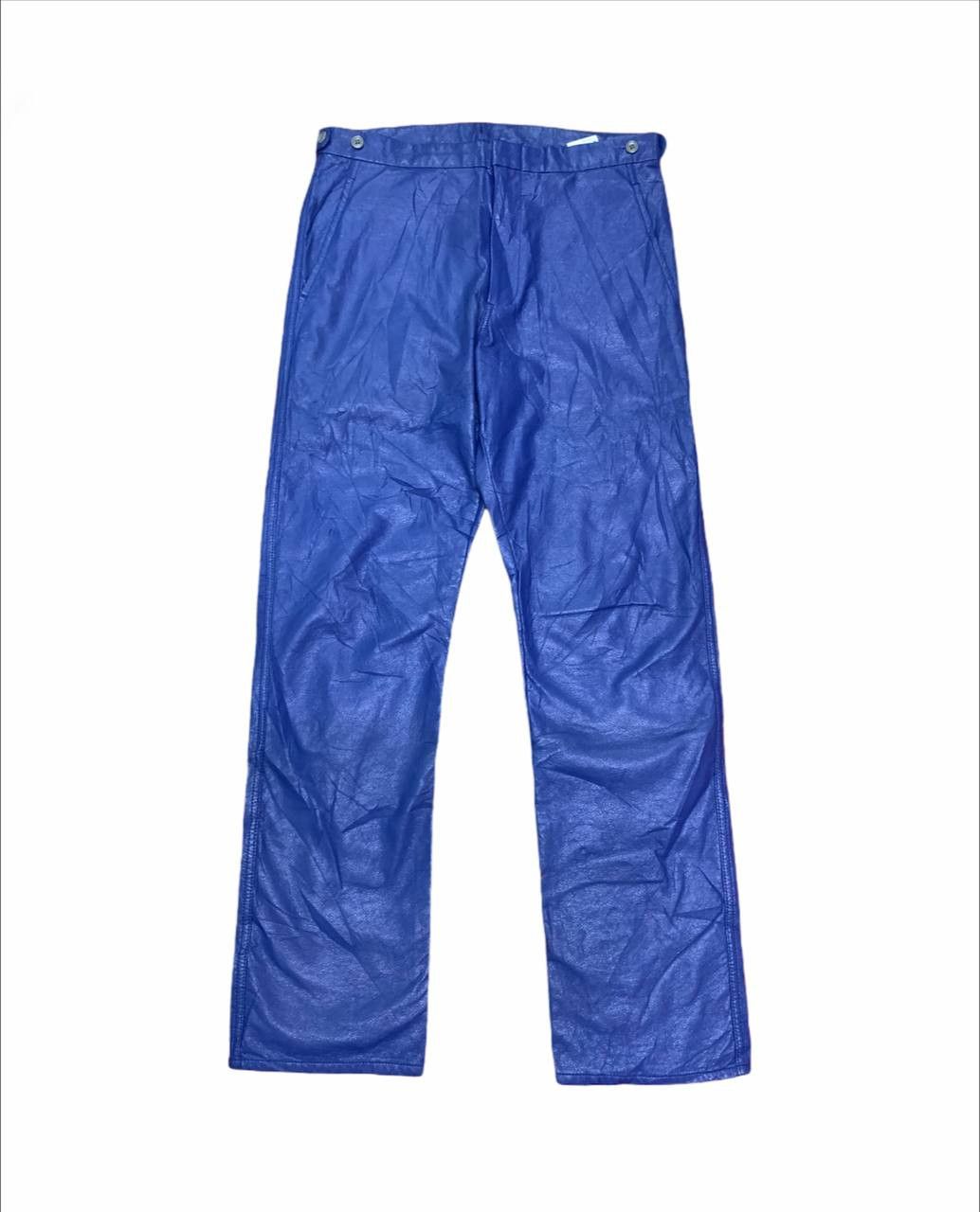 Comme des Garcons CDG Homme Plus Faux-Leather Blue Pants Size US 31 - 3 Thumbnail