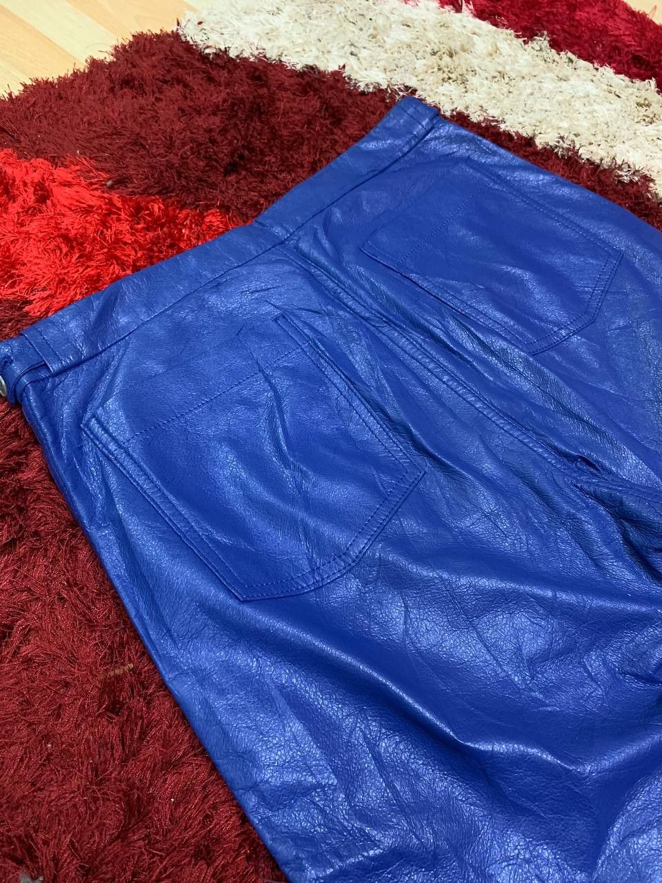 Comme des Garcons CDG Homme Plus Faux-Leather Blue Pants Size US 31 - 6 Thumbnail