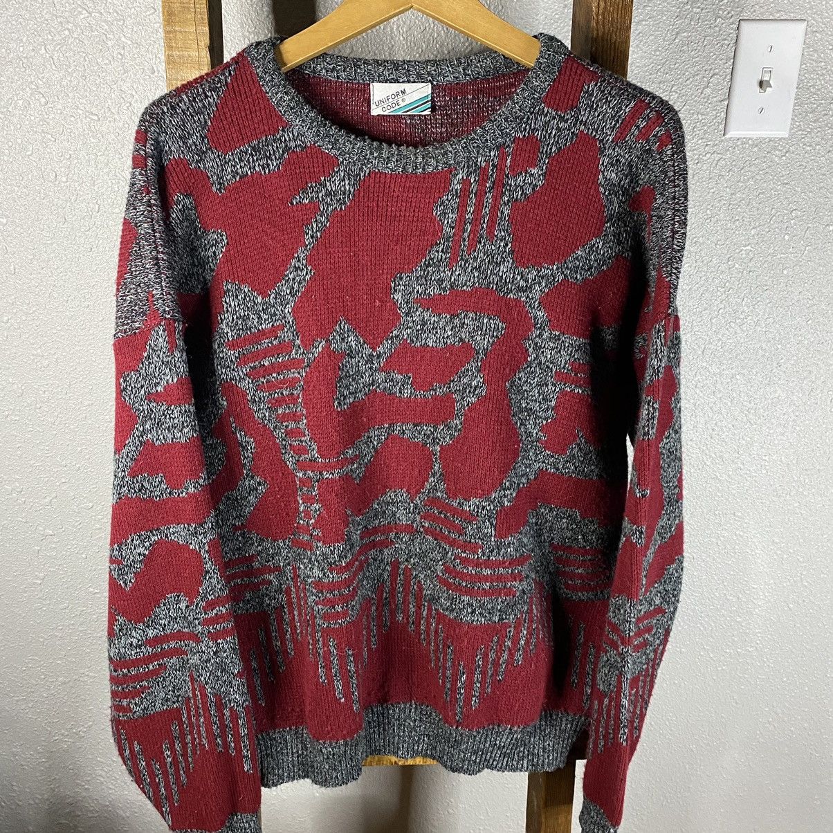 Homespun Knitwear 1990s red and grey knit sweater | Grailed