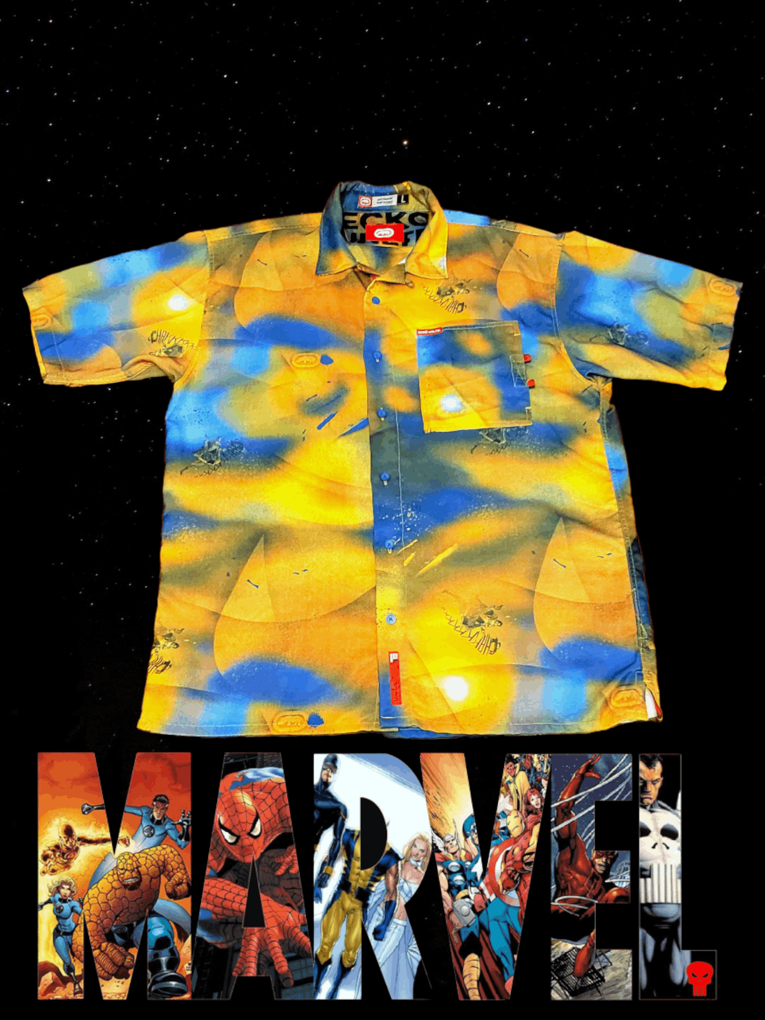 Retro Marvel top comic wolverine button up shirt