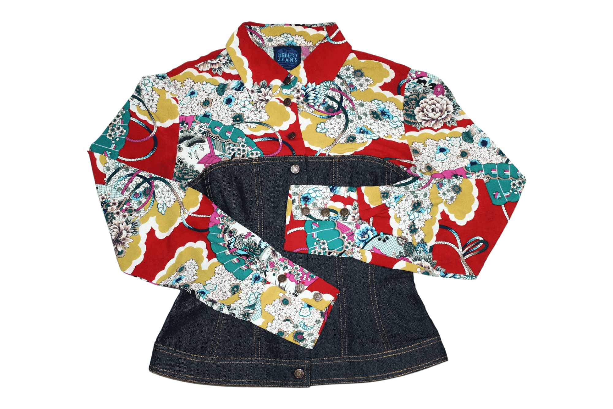 Kenzo 💥💥💥 80s Kenzo Jeans Floral Japanese Style Denim Jacket Size M / US 6-8 / IT 42-44 - 1 Thumbnail