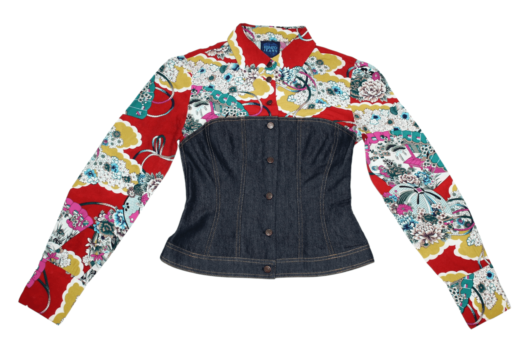 Kenzo 💥💥💥 80s Kenzo Jeans Floral Japanese Style Denim Jacket Size M / US 6-8 / IT 42-44 - 2 Thumbnail