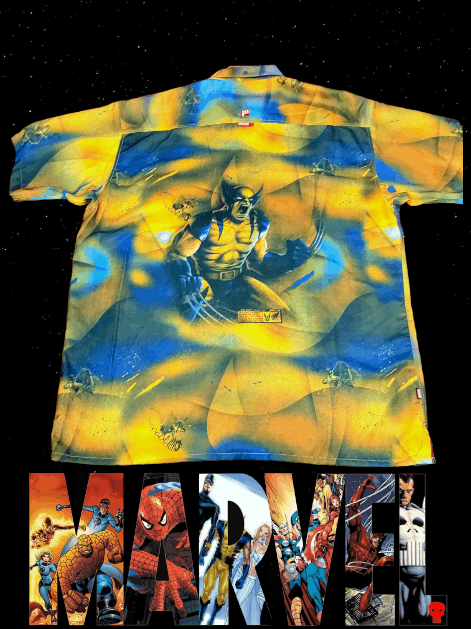 Ecko 2024 Unltd Button Up Shirt Polo Marvel Comic Wolverine Size 2XL