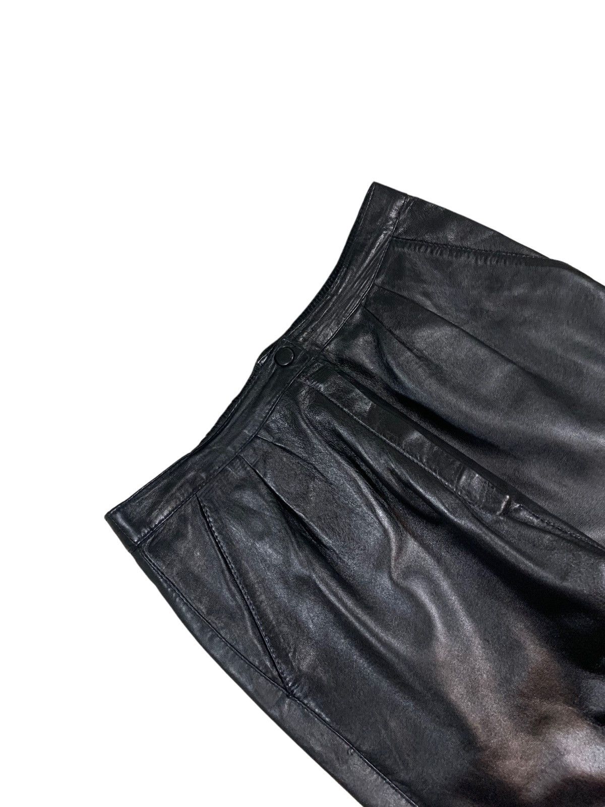 Leather × Vintage Vintage Black Leather Pants Size 30" / US 8 / IT 44 - 3 Thumbnail