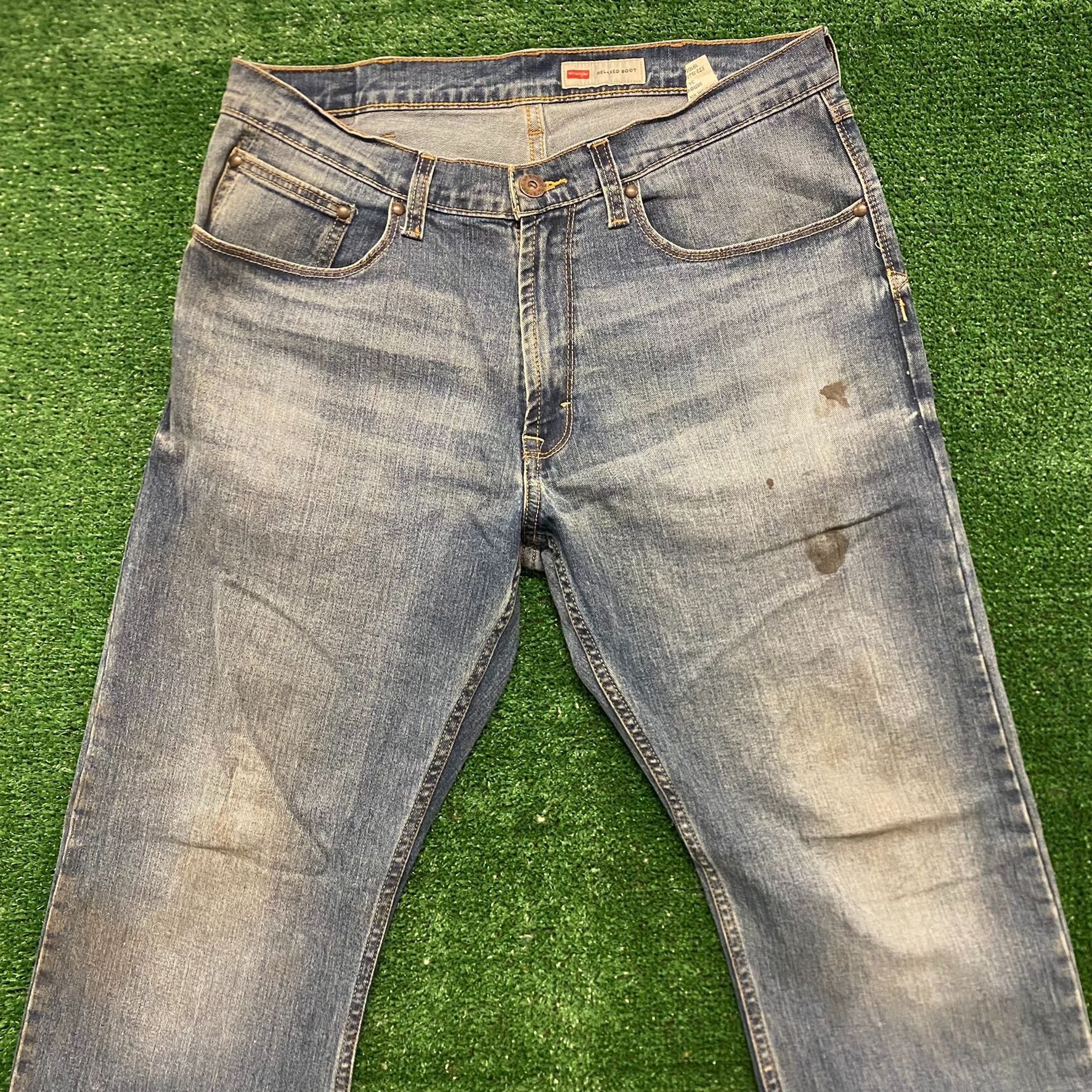 Wrangler Wrangler Distressed Relaxed Boot Cut Denim Jeans Pants Size US 34 / EU 50 - 2 Thumbnail