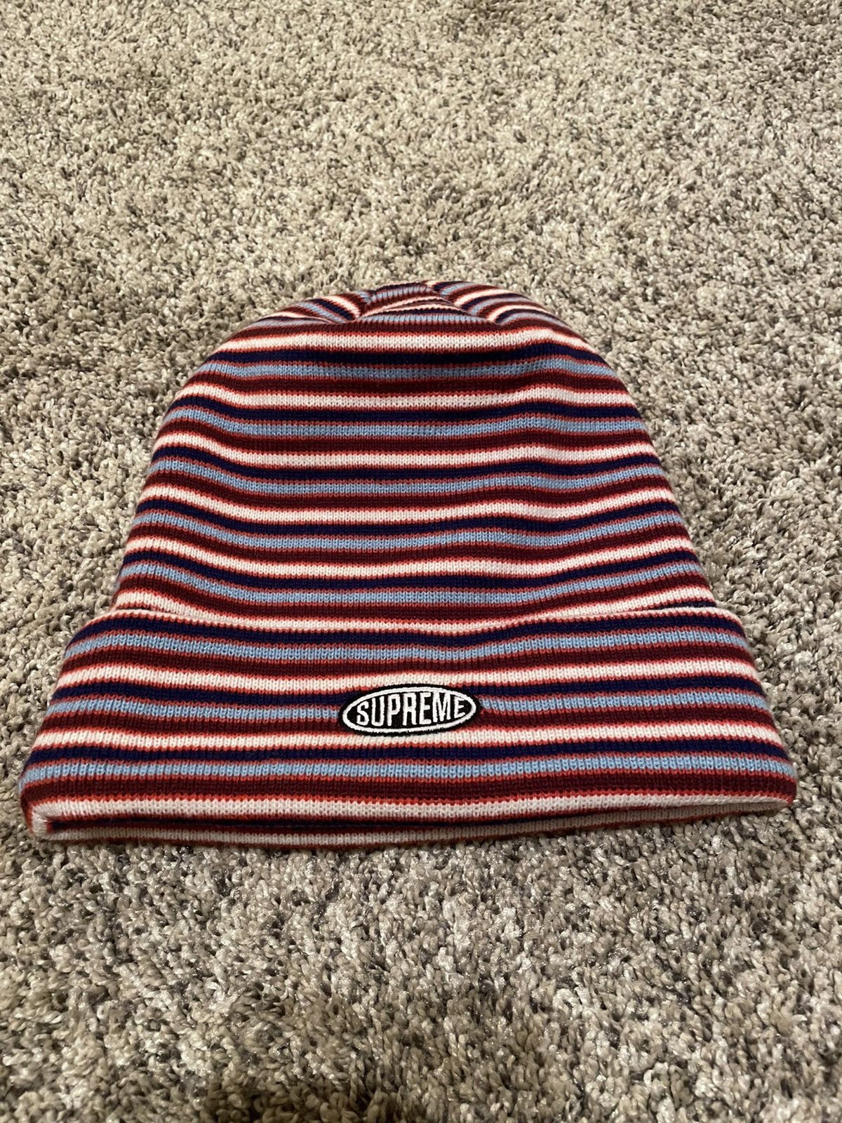 Supreme Striped Beanie | Grailed