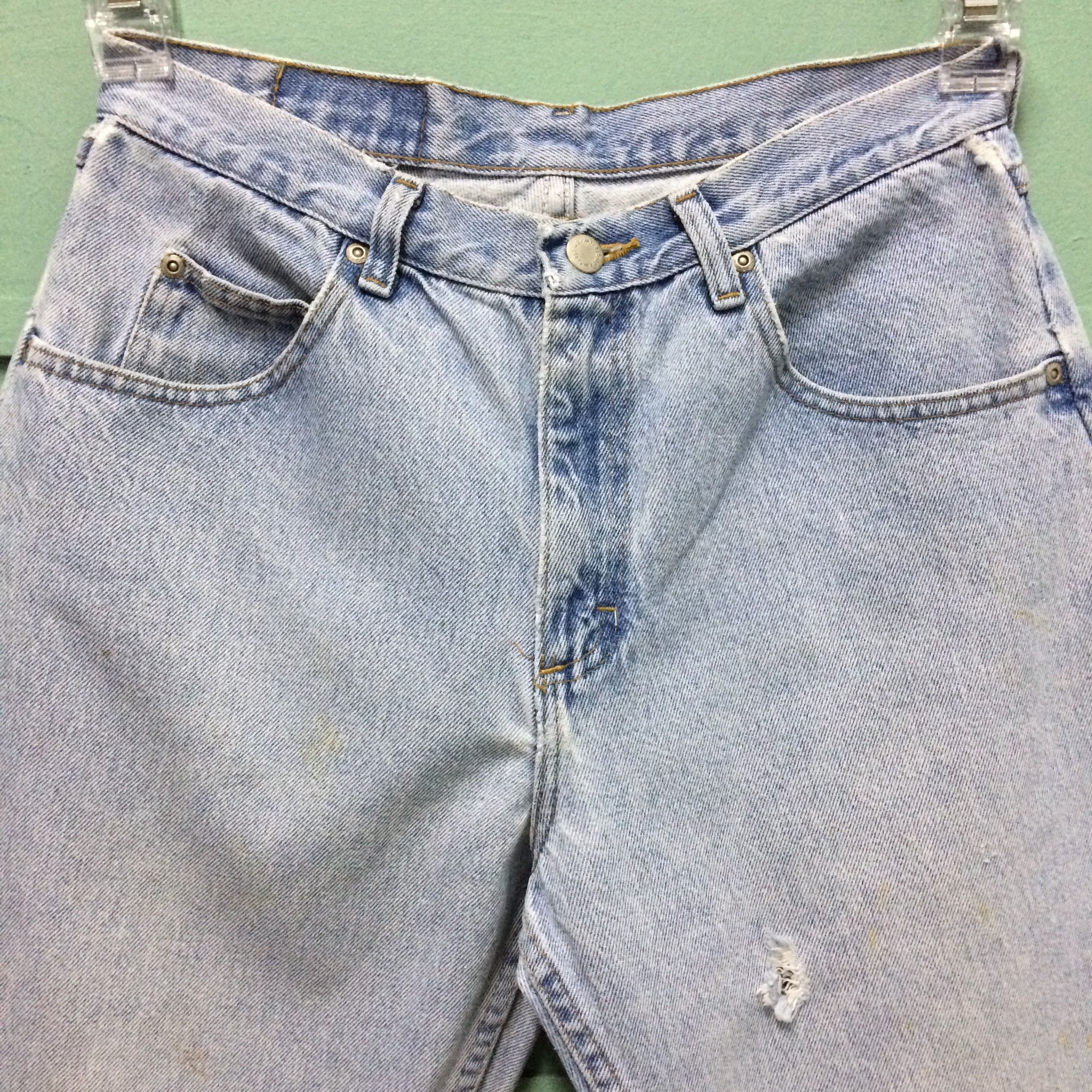Vintage Vintage Dirty Light Wash High Rise Jeans #B-141 Size 28" / US 6 / IT 42 - 3 Thumbnail