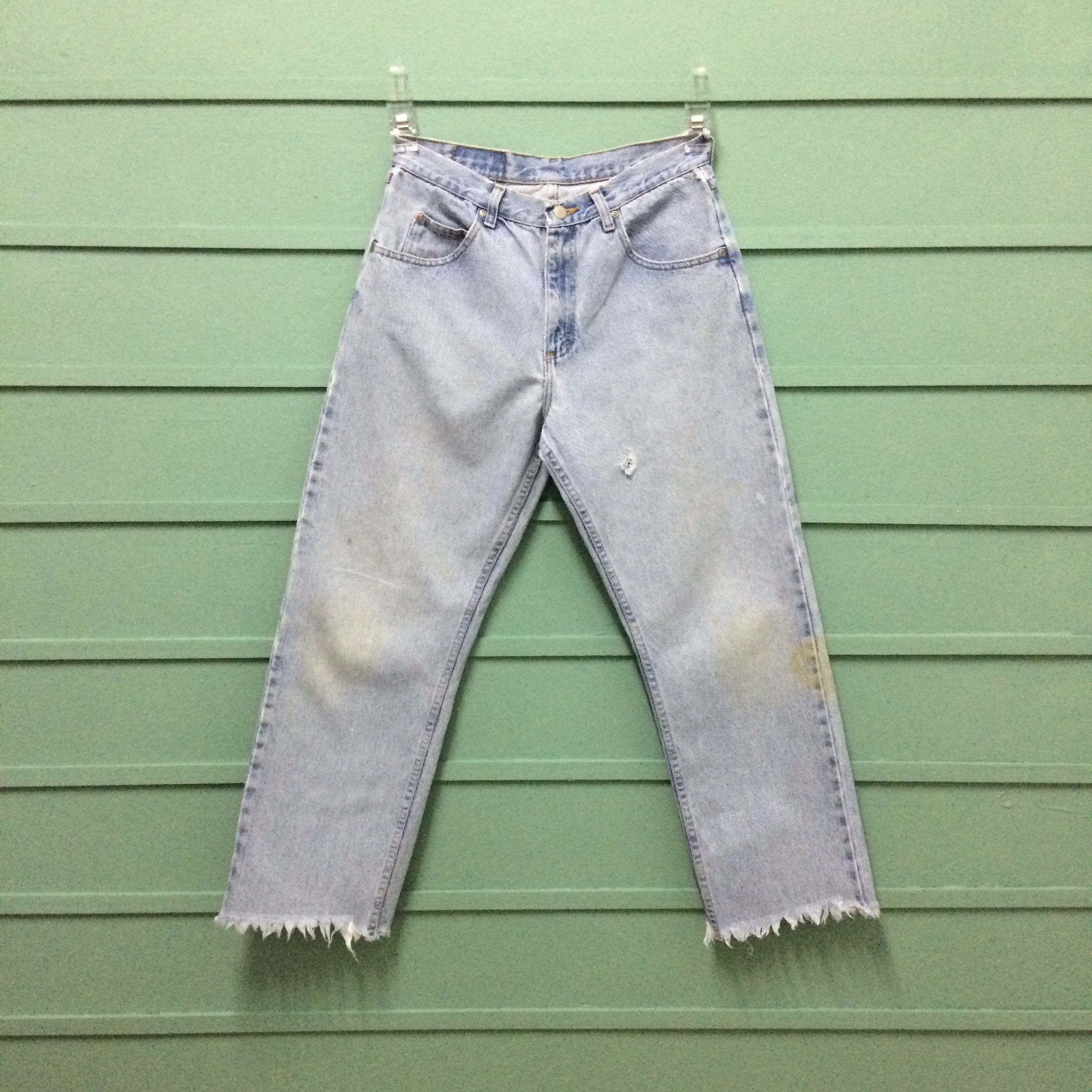Vintage Vintage Dirty Light Wash High Rise Jeans #B-141 Size 28" / US 6 / IT 42 - 5 Thumbnail