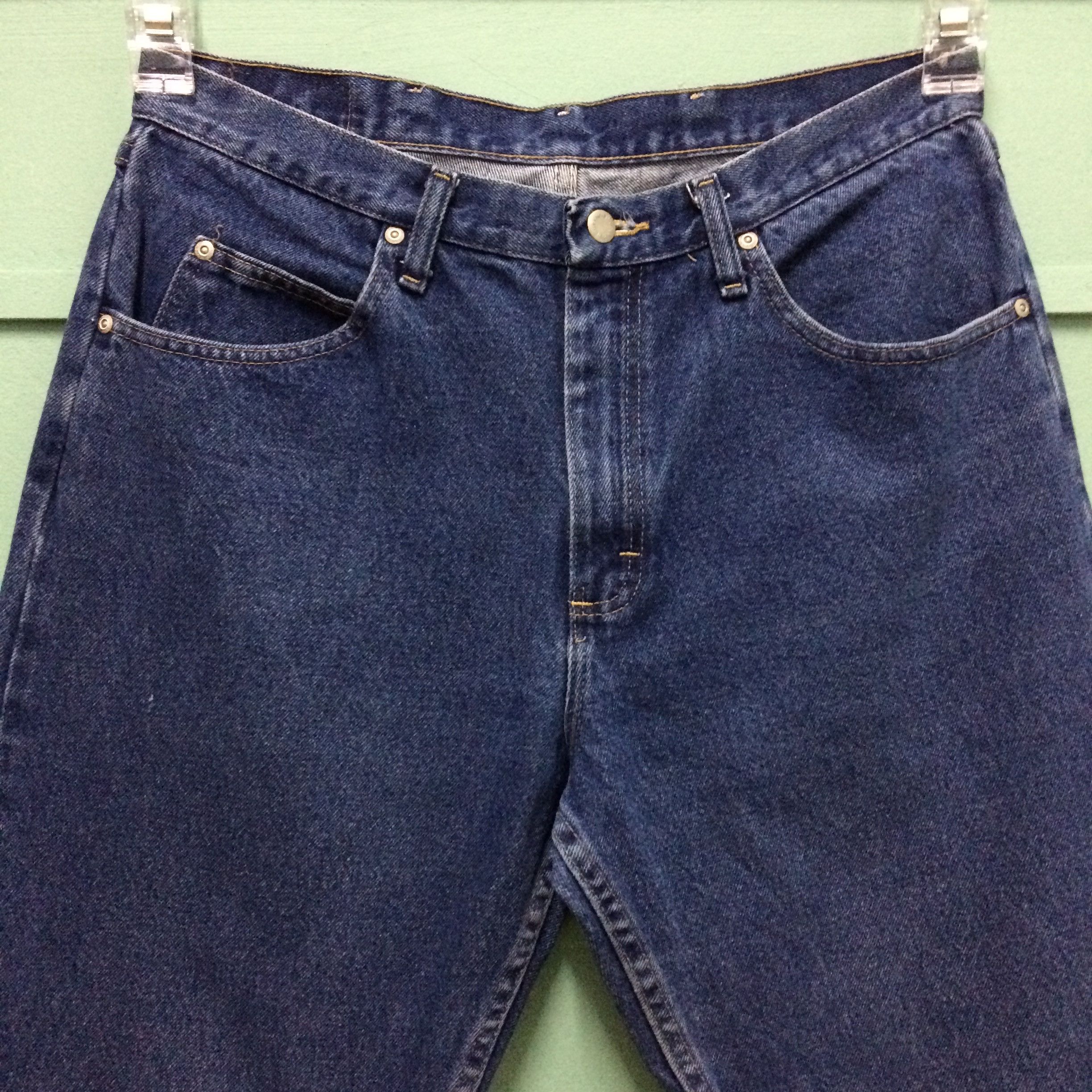 Vintage Vintage 90's Distressed Ripped Dark Wash Jeans #B-169 Size US 33 - 6 Thumbnail