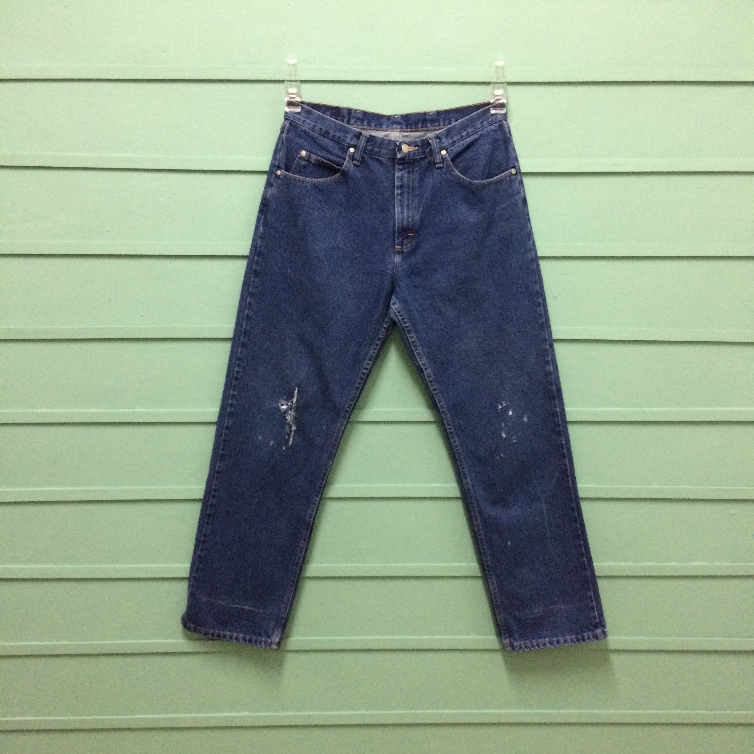 Vintage Vintage 90's Distressed Ripped Dark Wash Jeans #B-169 Size US 33 - 4 Thumbnail