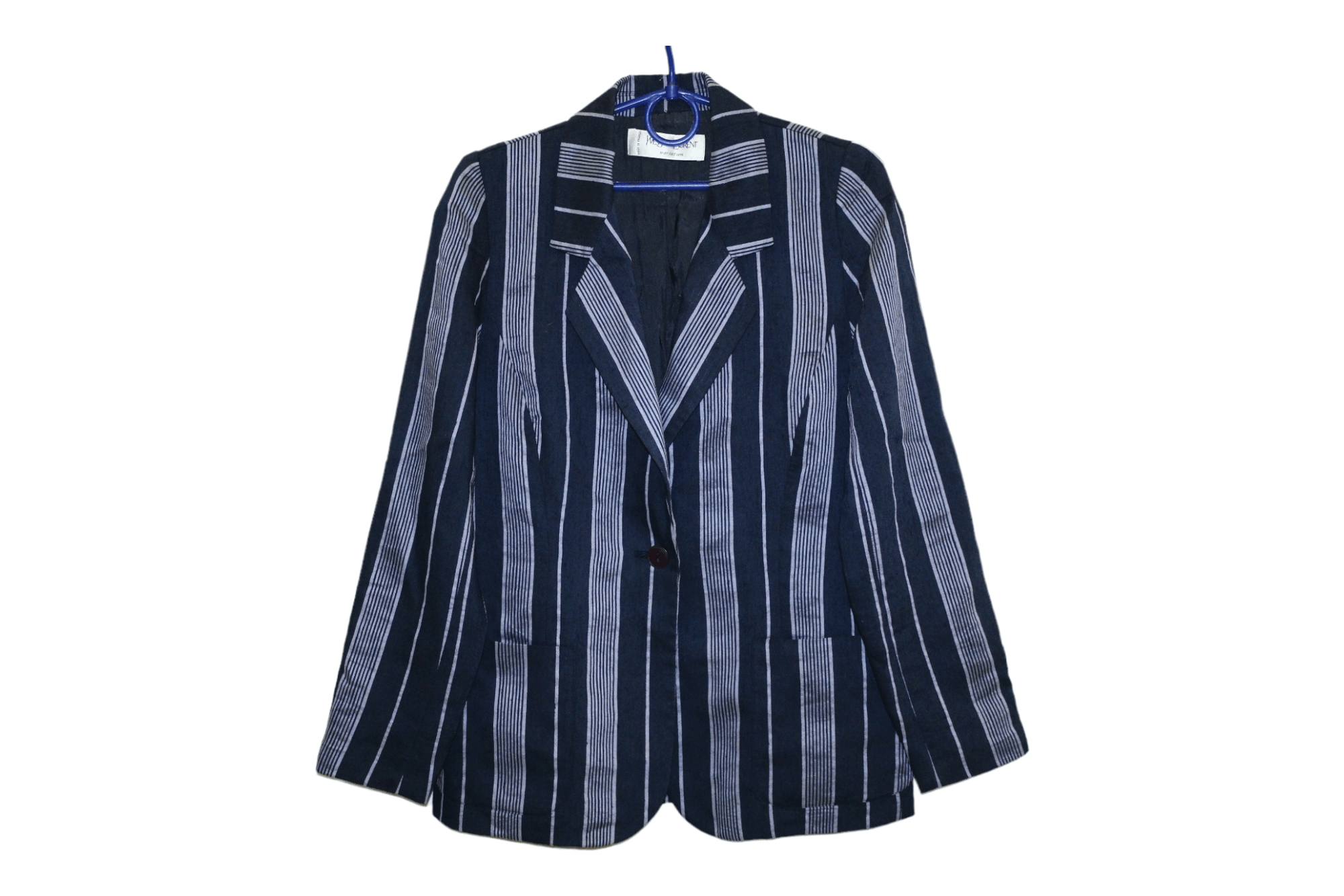 Vintage VTG Yves Saint Laurent Variation Striped Linen Blazer Jacket Size M / US 6-8 / IT 42-44 - 1 Thumbnail