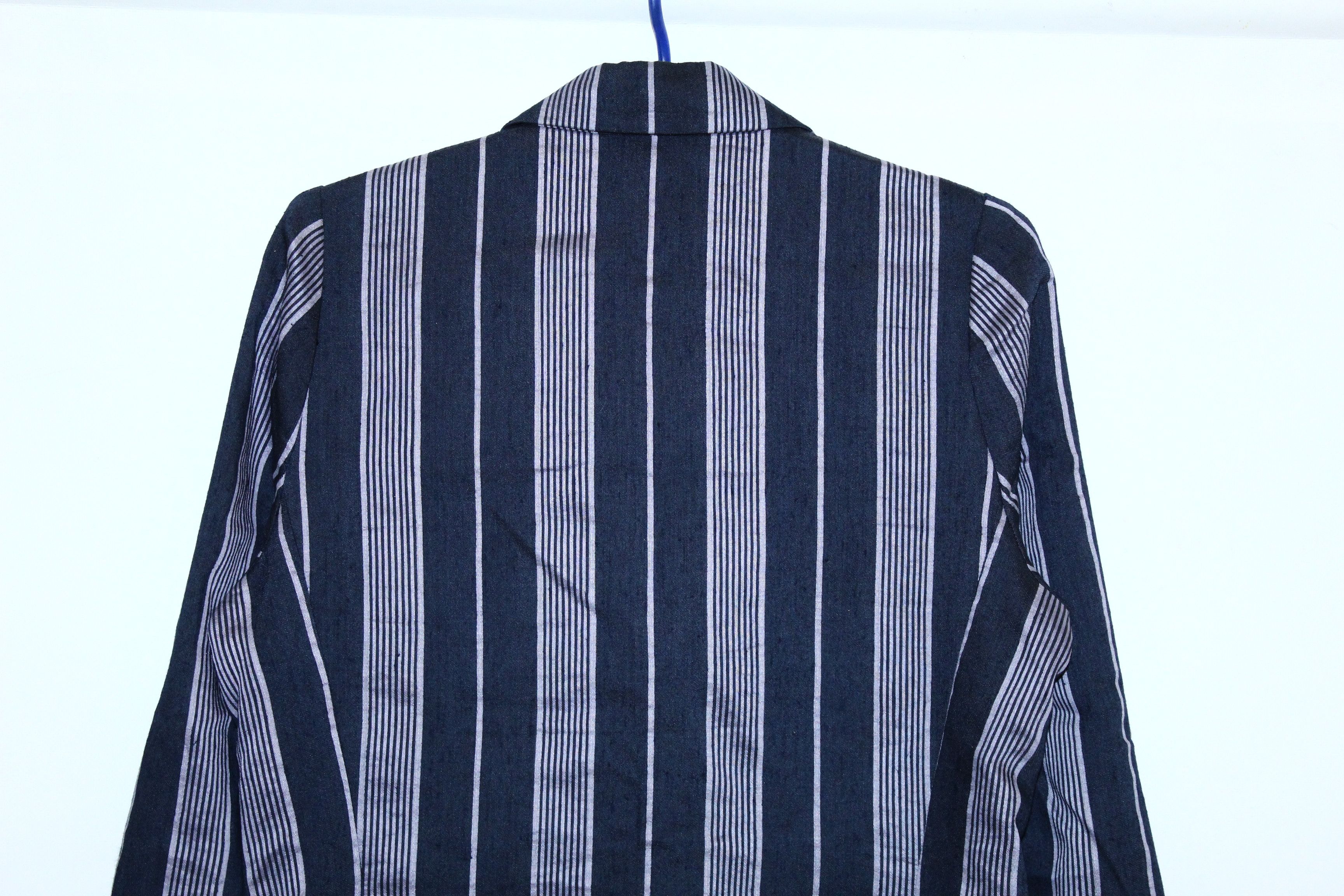 Vintage VTG Yves Saint Laurent Variation Striped Linen Blazer Jacket Size M / US 6-8 / IT 42-44 - 5 Thumbnail