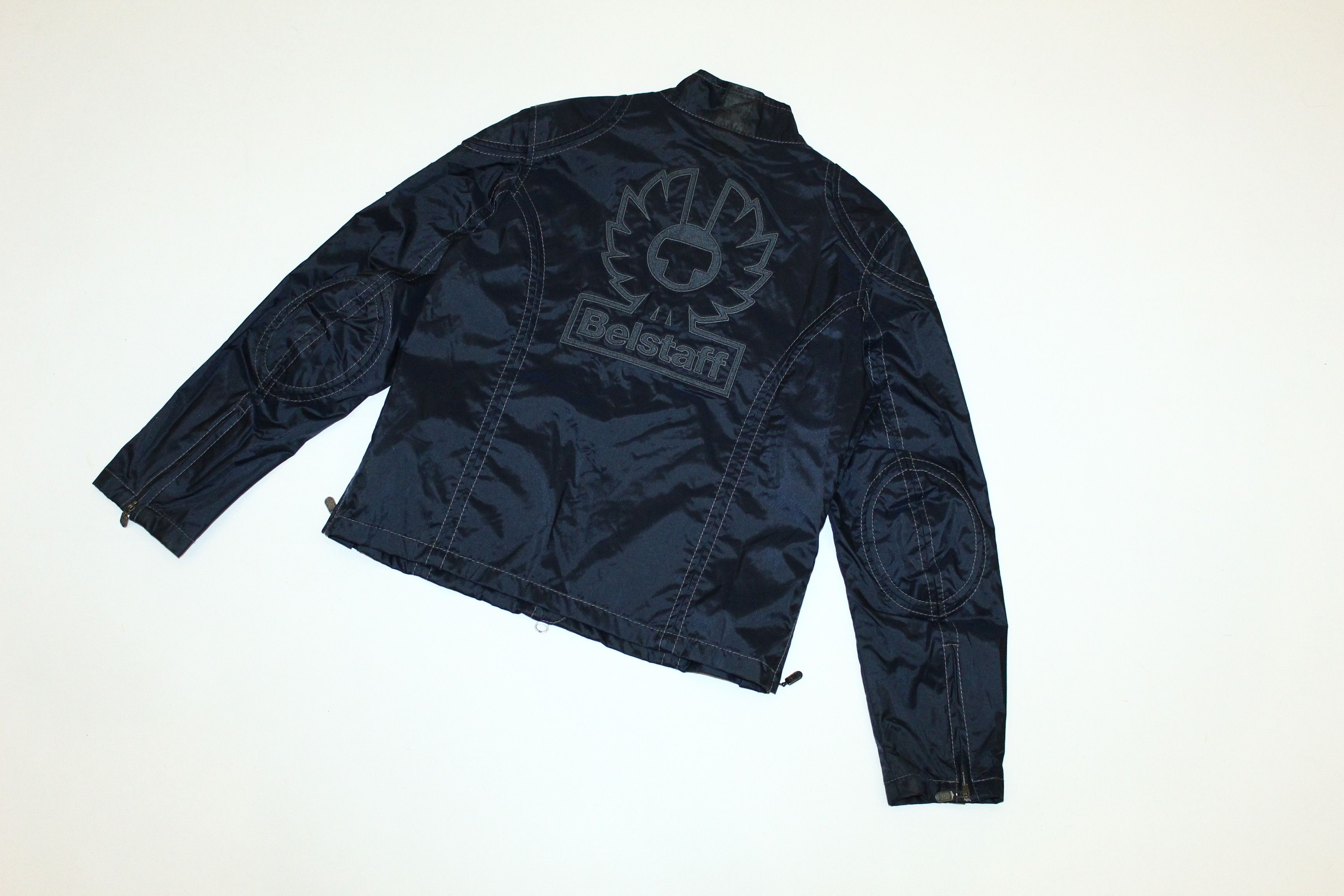 Belstaff Vtg Belstaff Back Big Logo Nylon Biker Jacket Size XS / US 0-2 / IT 36-38 - 7 Thumbnail