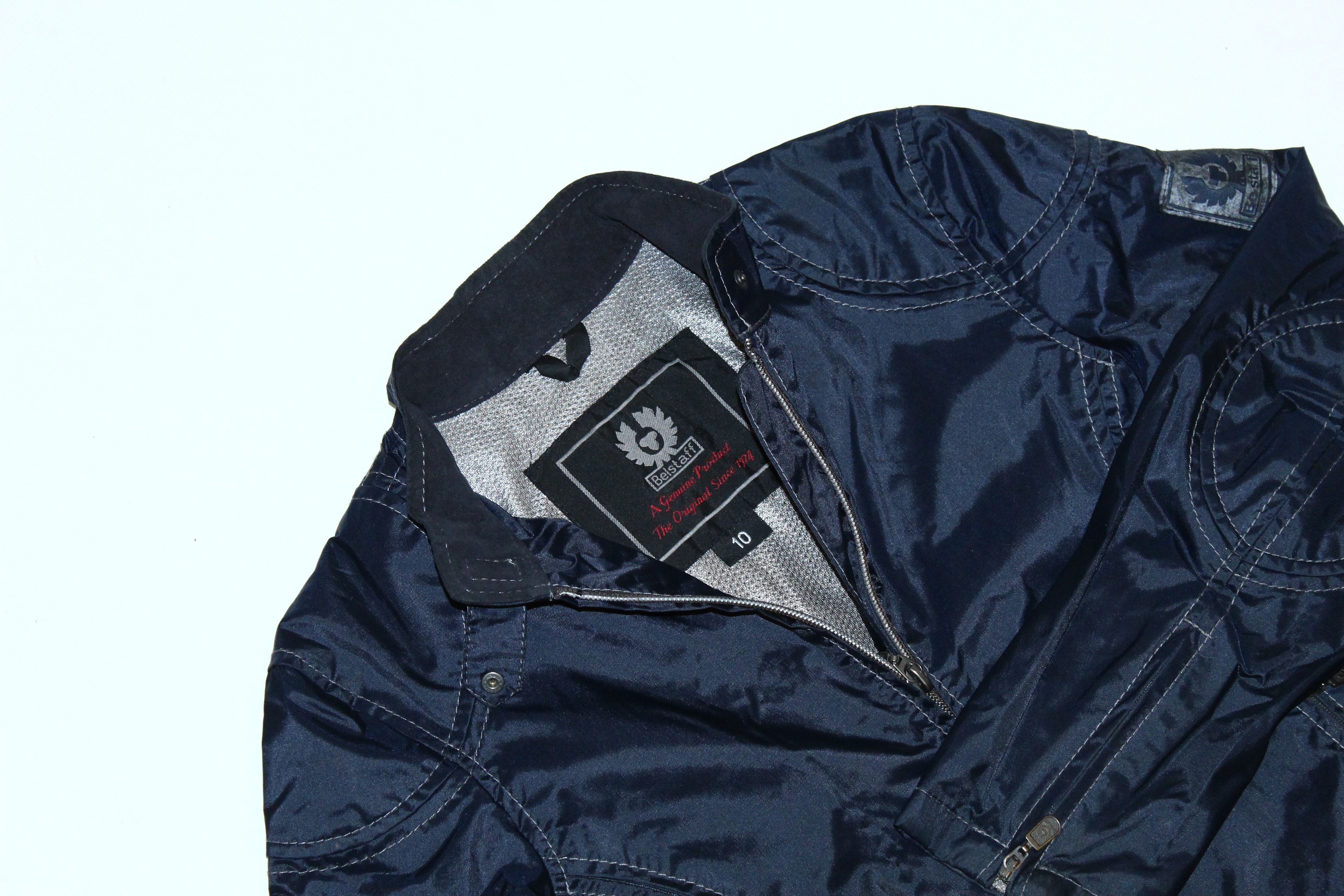 Belstaff Vtg Belstaff Back Big Logo Nylon Biker Jacket Size XS / US 0-2 / IT 36-38 - 3 Thumbnail