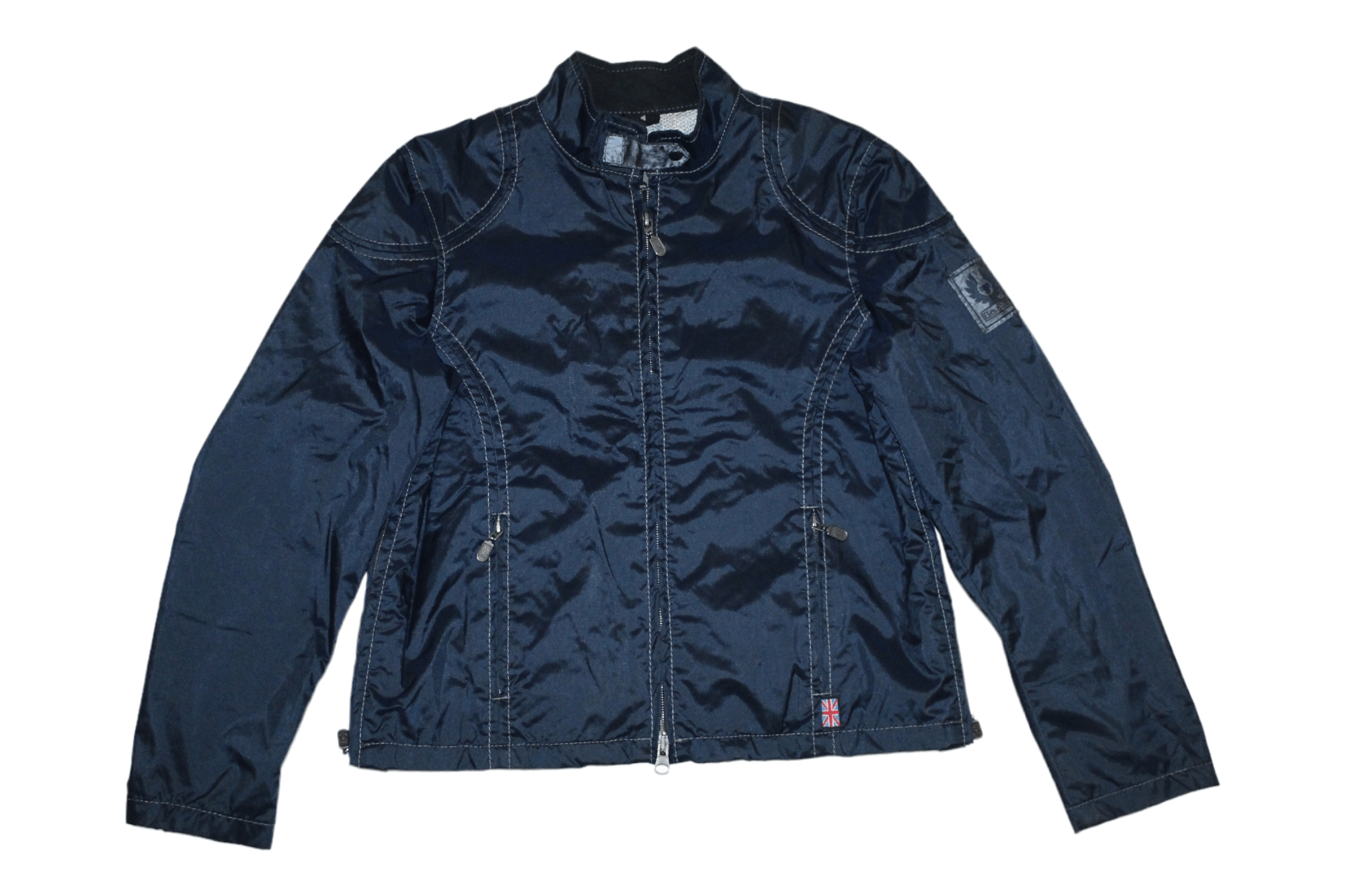 Belstaff Vtg Belstaff Back Big Logo Nylon Biker Jacket Size XS / US 0-2 / IT 36-38 - 6 Thumbnail