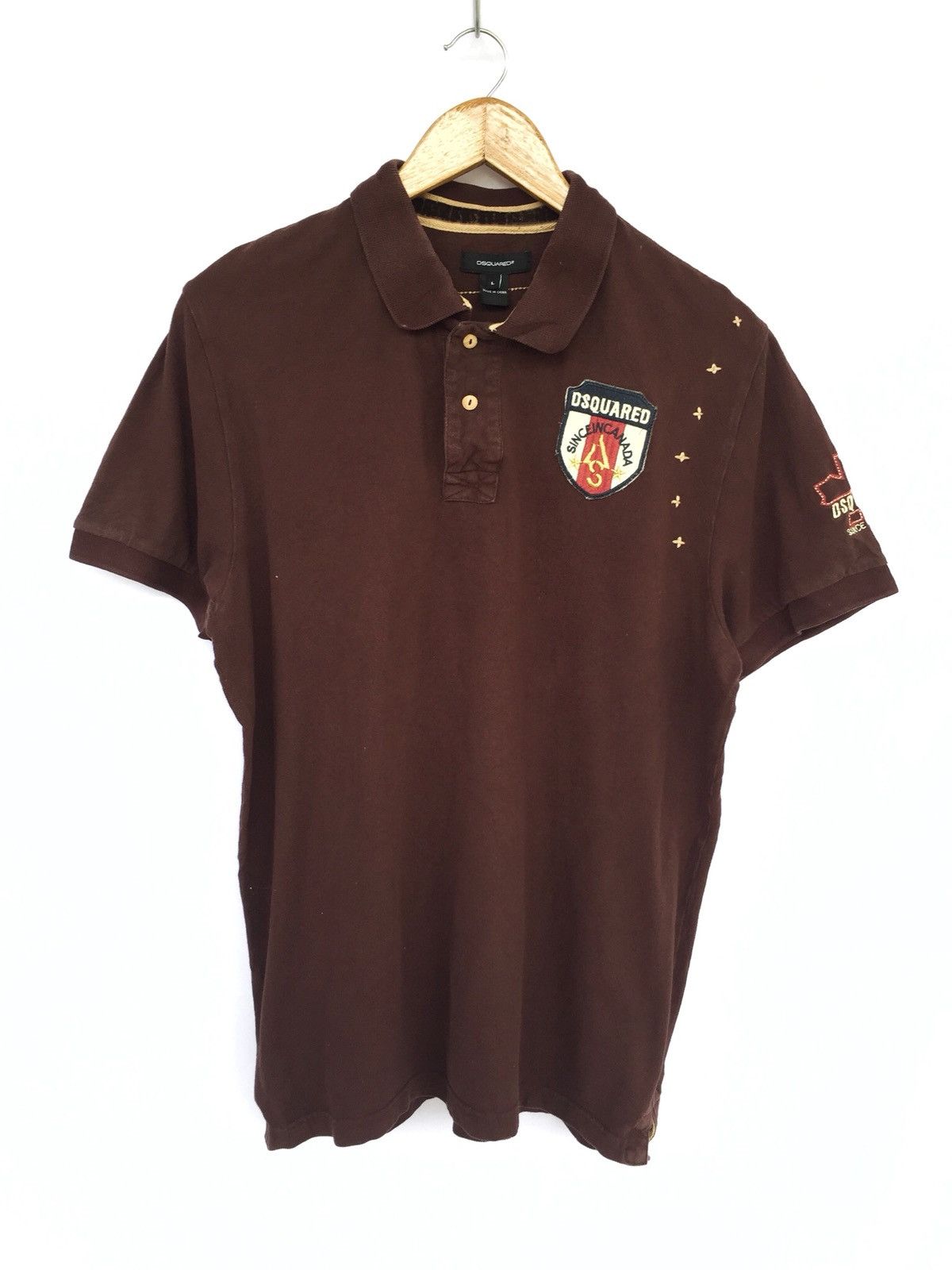 Dsquared2 DSquared2 Logo Embroidered Chocolate Polo Shirt Size US L / EU 52-54 / 3 - 2 Thumbnail