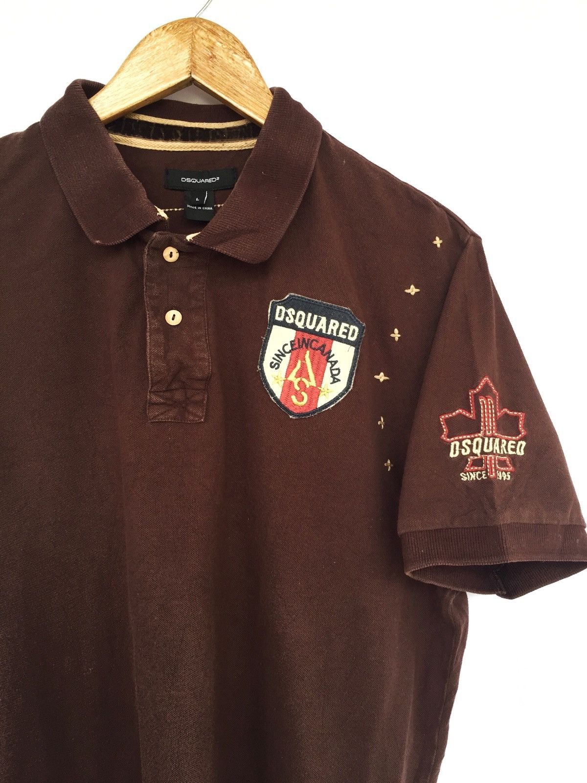 Dsquared2 DSquared2 Logo Embroidered Chocolate Polo Shirt Size US L / EU 52-54 / 3 - 1 Thumbnail