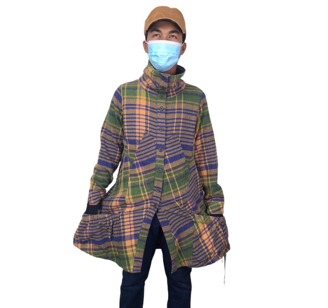 Designer × Japanese Brand Cube Japan yohji yamamoto inspired wool tartan unisex Size M / US 6-8 / IT 42-44 - 1 Thumbnail