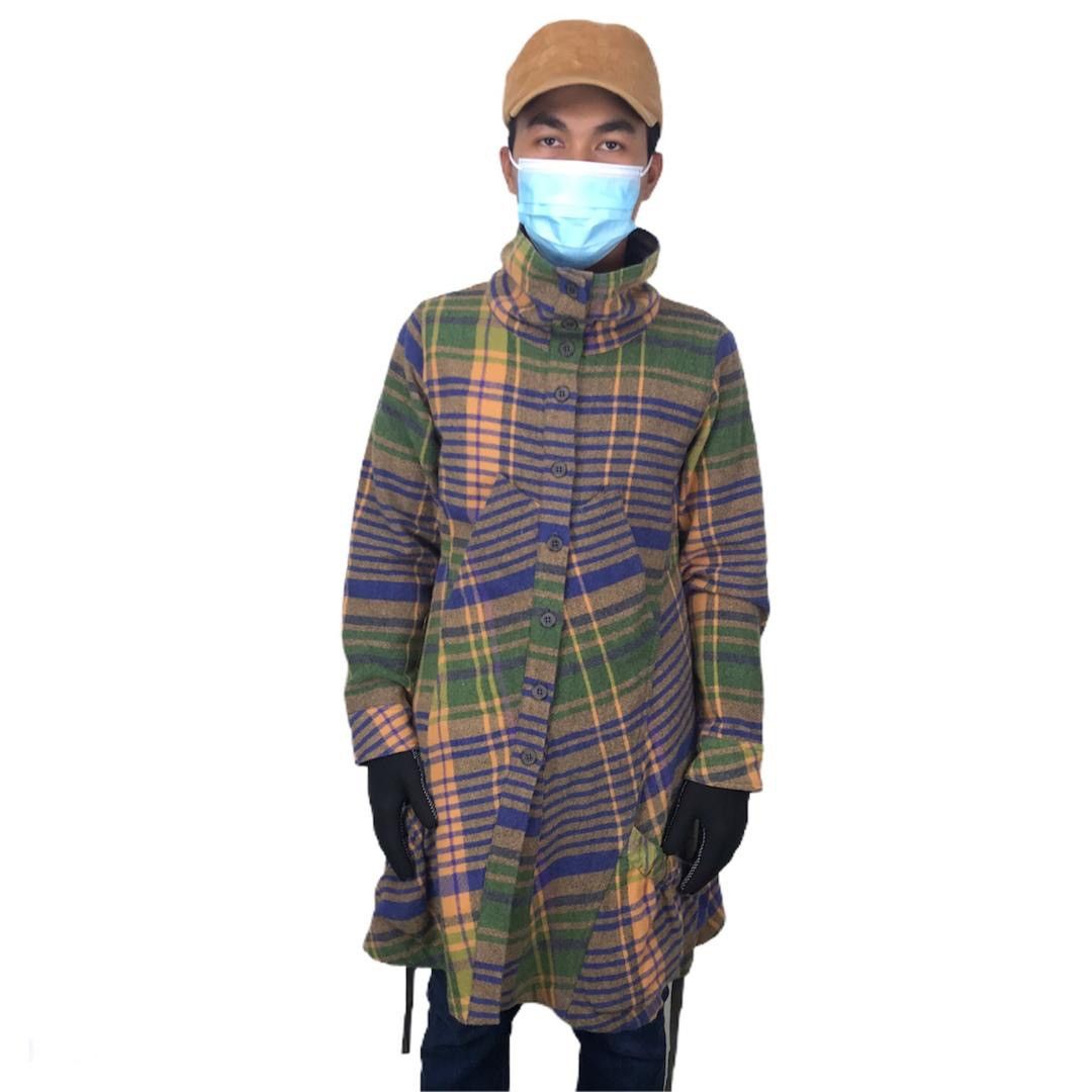 Designer × Japanese Brand Cube Japan yohji yamamoto inspired wool tartan unisex Size M / US 6-8 / IT 42-44 - 3 Thumbnail