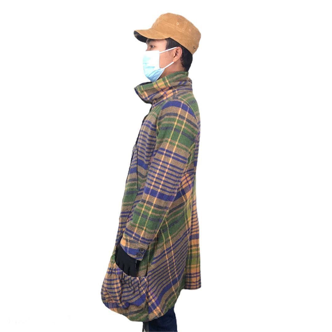 Designer × Japanese Brand Cube Japan yohji yamamoto inspired wool tartan unisex Size M / US 6-8 / IT 42-44 - 2 Thumbnail