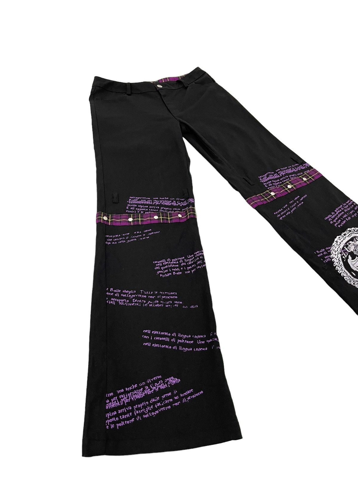 Japanese Brand Flare Jeans Blood Storm Punk Printed Stretch Wide Leg 4🟦4 Size US 29 - 2 Thumbnail