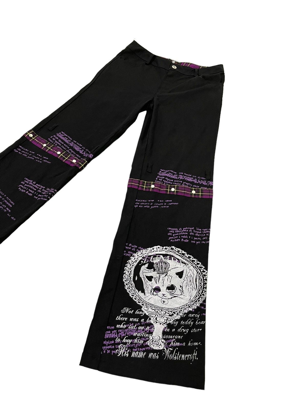 Japanese Brand Flare Jeans Blood Storm Punk Printed Stretch Wide Leg 4🟦4 Size US 29 - 1 Thumbnail