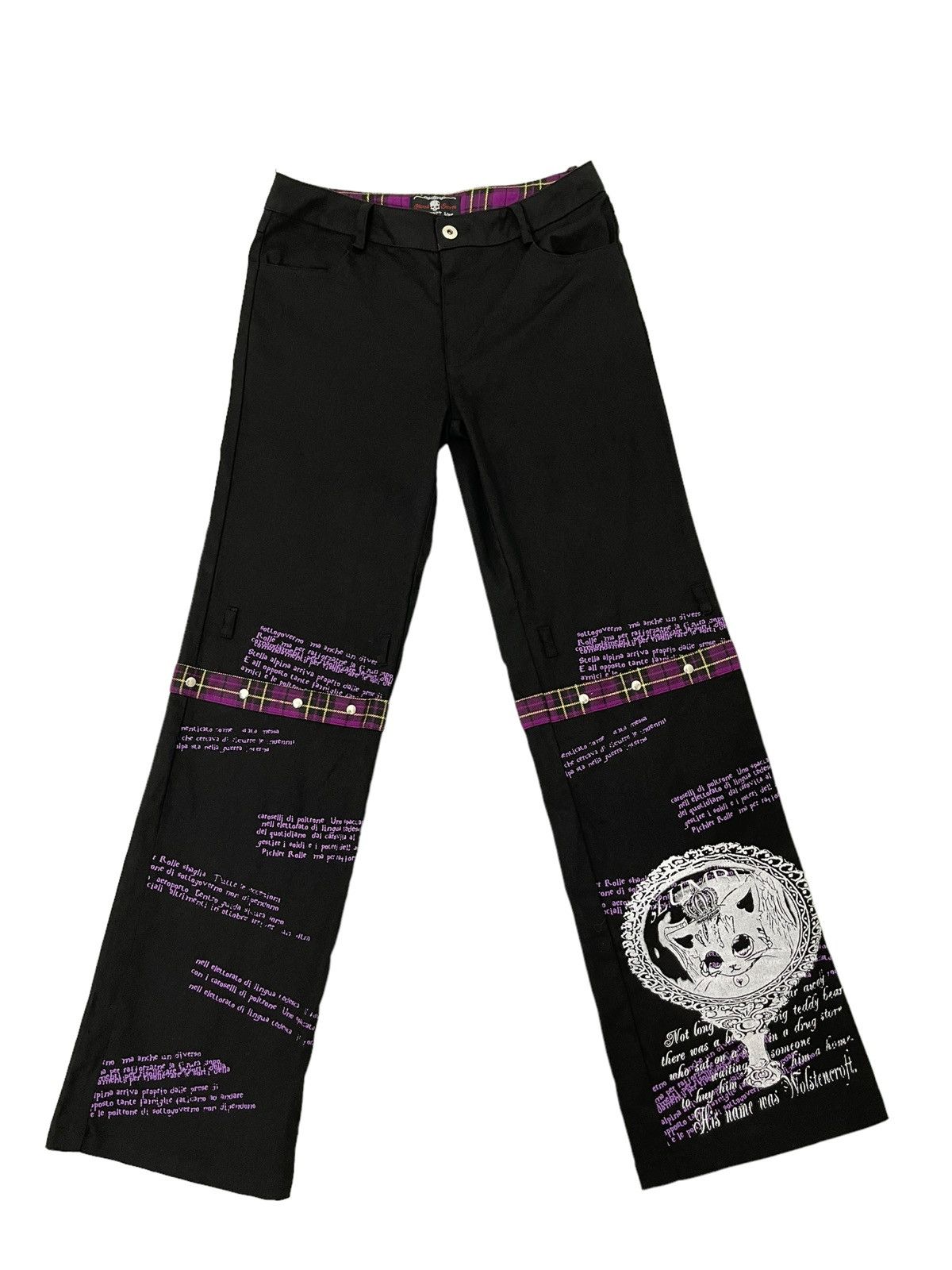 Japanese Brand Flare Jeans Blood Storm Punk Printed Stretch Wide Leg 4🟦4 Size US 29 - 3 Thumbnail