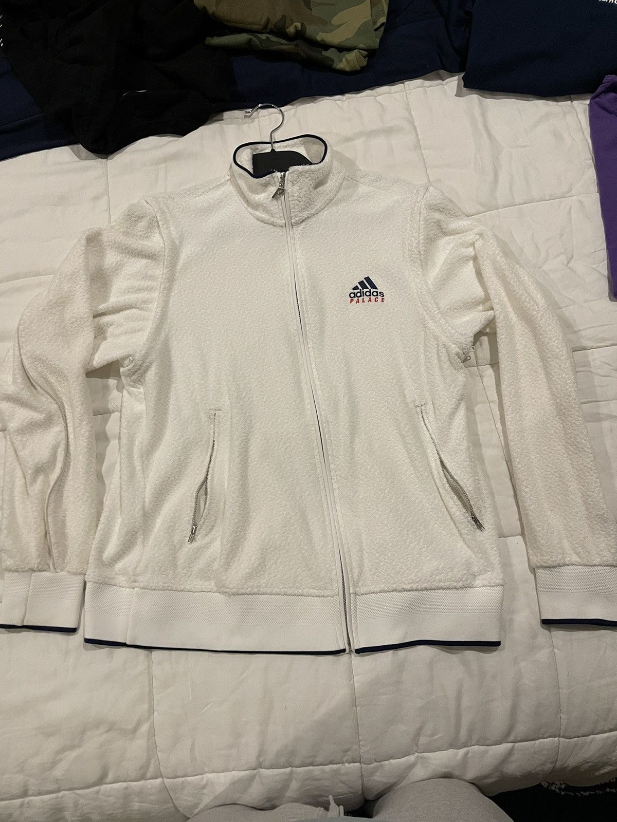 Adidas Palace Adidas x Palace white Terry Zip up jacket Grailed