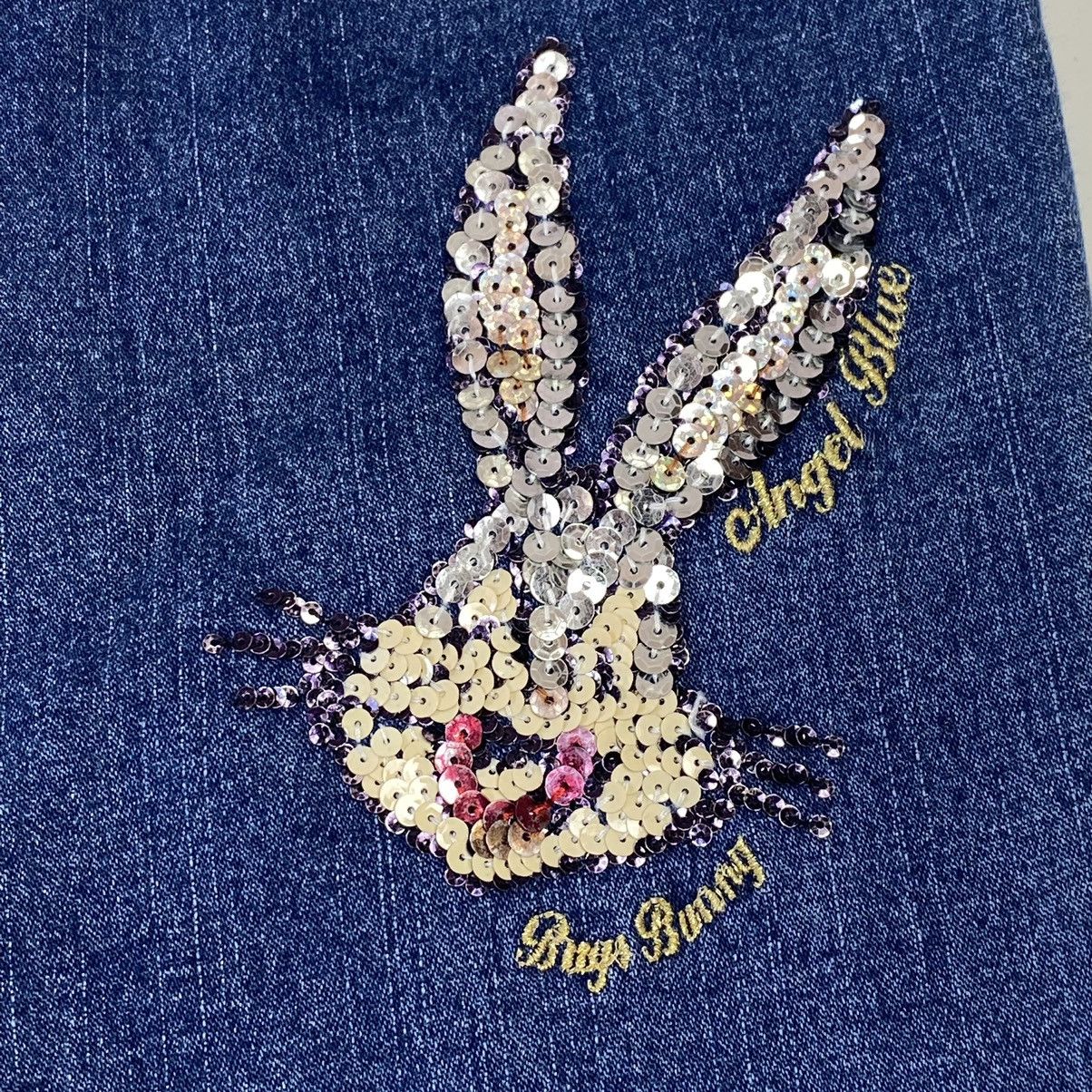 Hysteric Glamour × Japanese Brand 1990s Angel Blue Super Label - Bugs Bunny Sequin Denim Size 28" / US 6 / IT 42 - 9 Thumbnail
