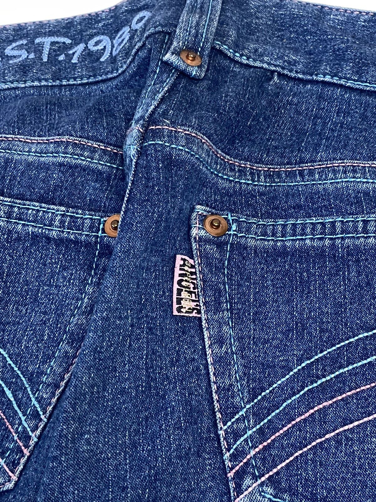 Hysteric Glamour × Japanese Brand 1990s Angel Blue Super Label - Bugs Bunny Sequin Denim Size 28" / US 6 / IT 42 - 13 Thumbnail