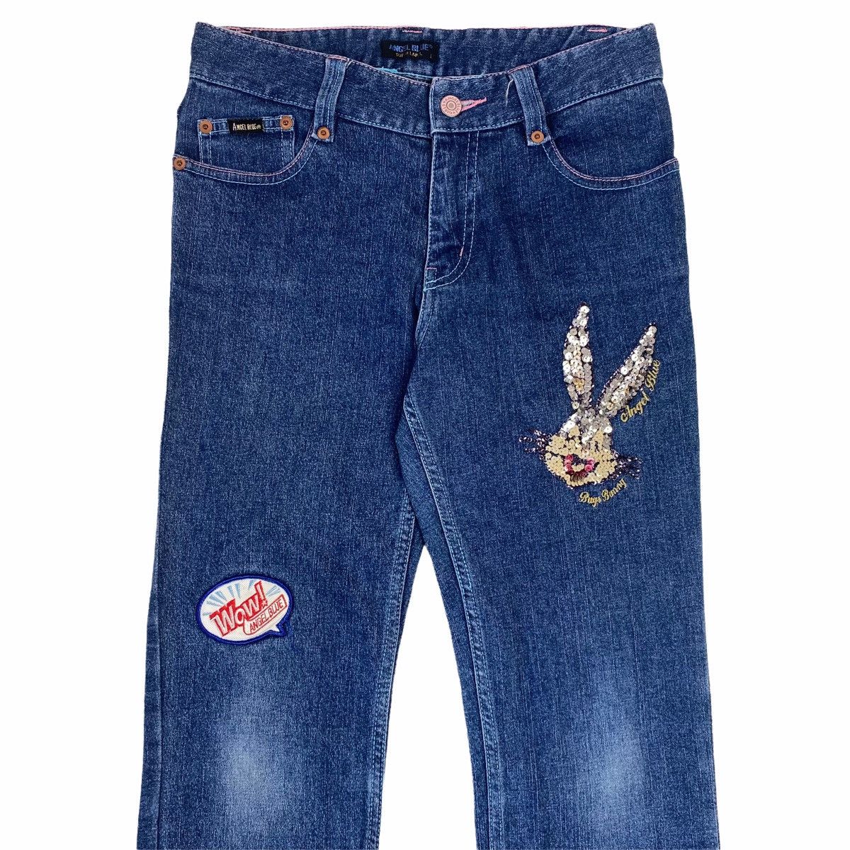 Hysteric Glamour × Japanese Brand 1990s Angel Blue Super Label - Bugs Bunny Sequin Denim Size 28" / US 6 / IT 42 - 3 Thumbnail