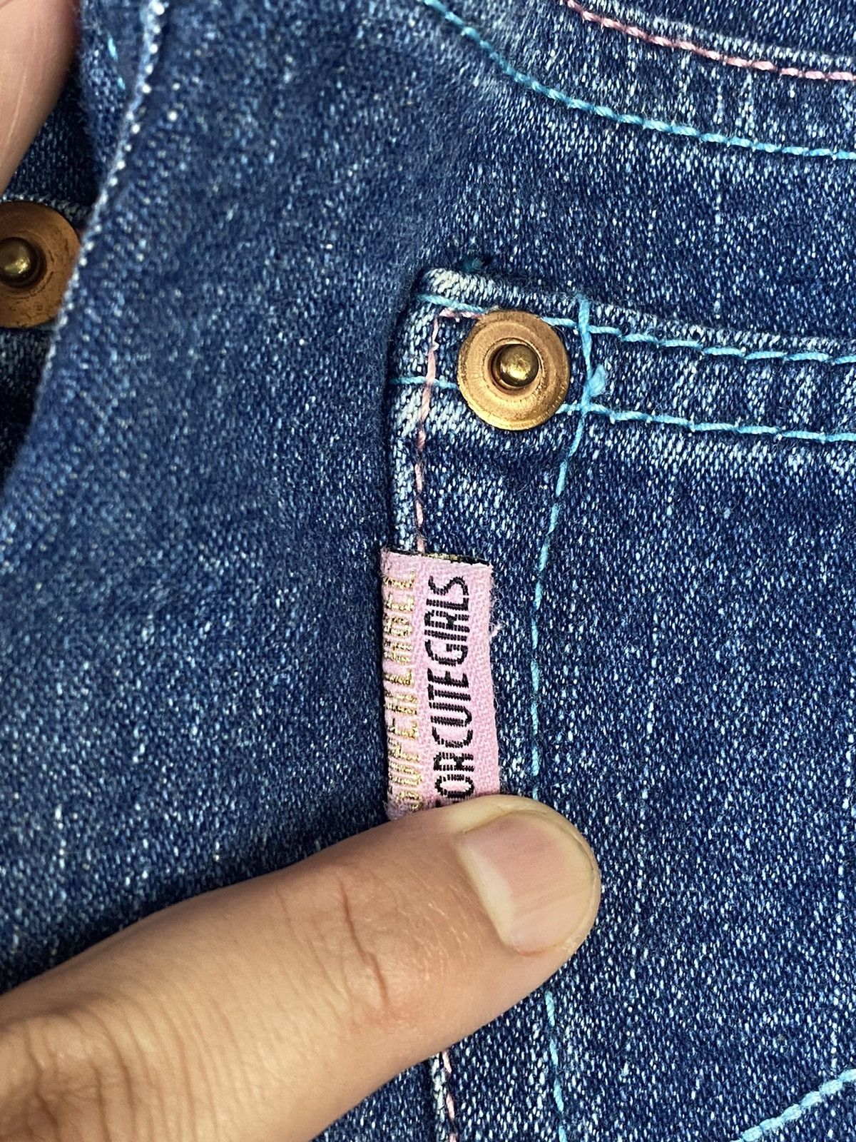 Hysteric Glamour × Japanese Brand 1990s Angel Blue Super Label - Bugs Bunny Sequin Denim Size 28" / US 6 / IT 42 - 14 Thumbnail