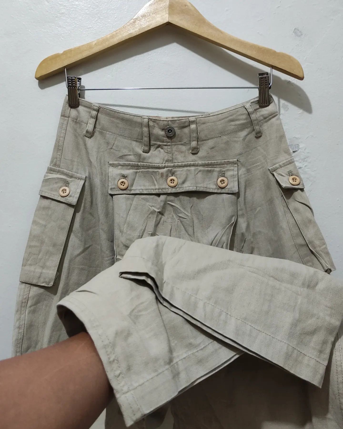 Vintage Cargo Trousers Monkey Pants Harringbone Twil Size US 29 - 5 Thumbnail