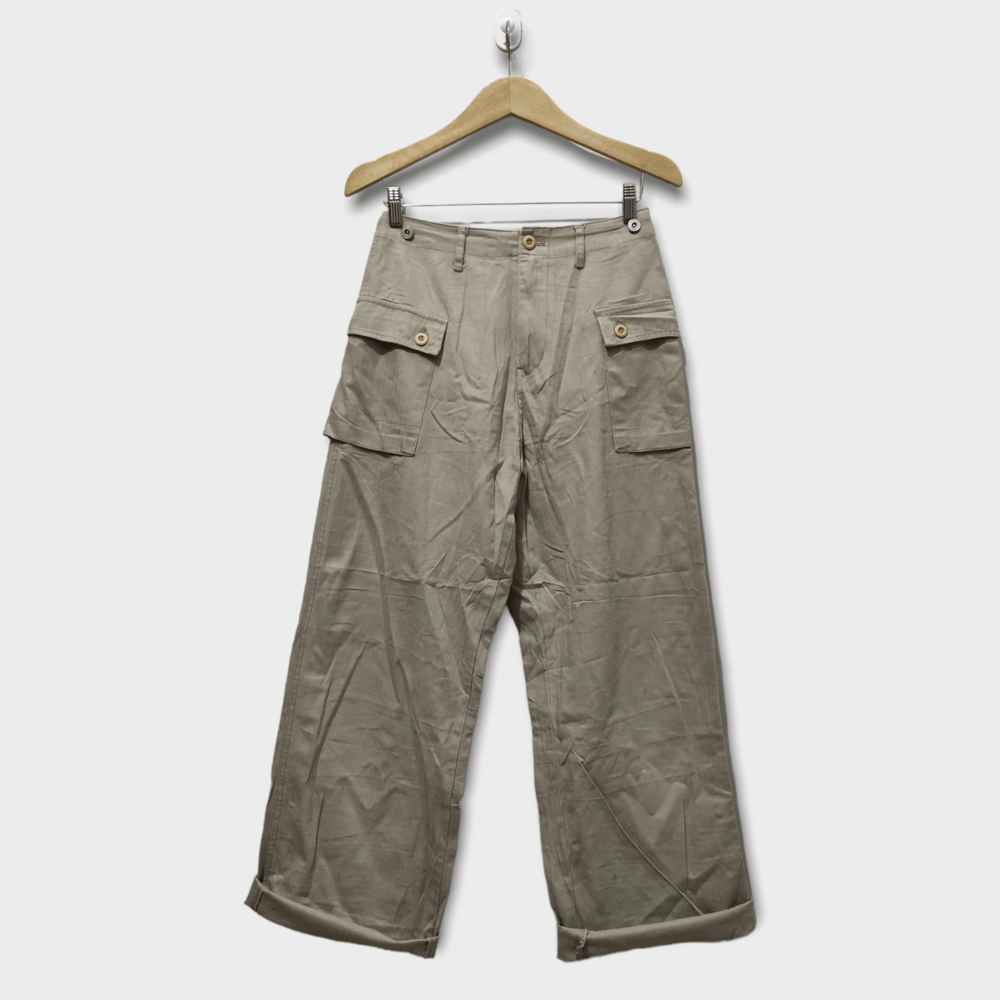 Vintage Cargo Trousers Monkey Pants Harringbone Twil Size US 29 - 2 Thumbnail