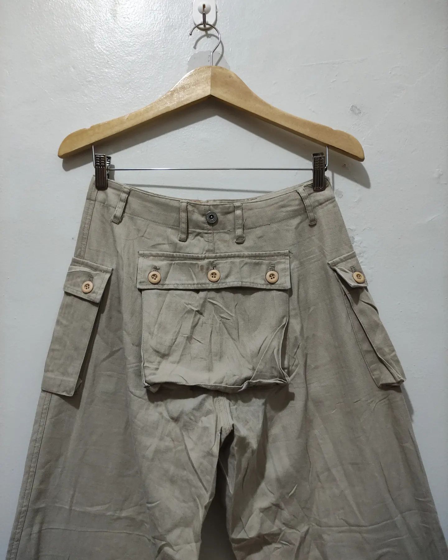 Vintage Cargo Trousers Monkey Pants Harringbone Twil Size US 29 - 6 Thumbnail