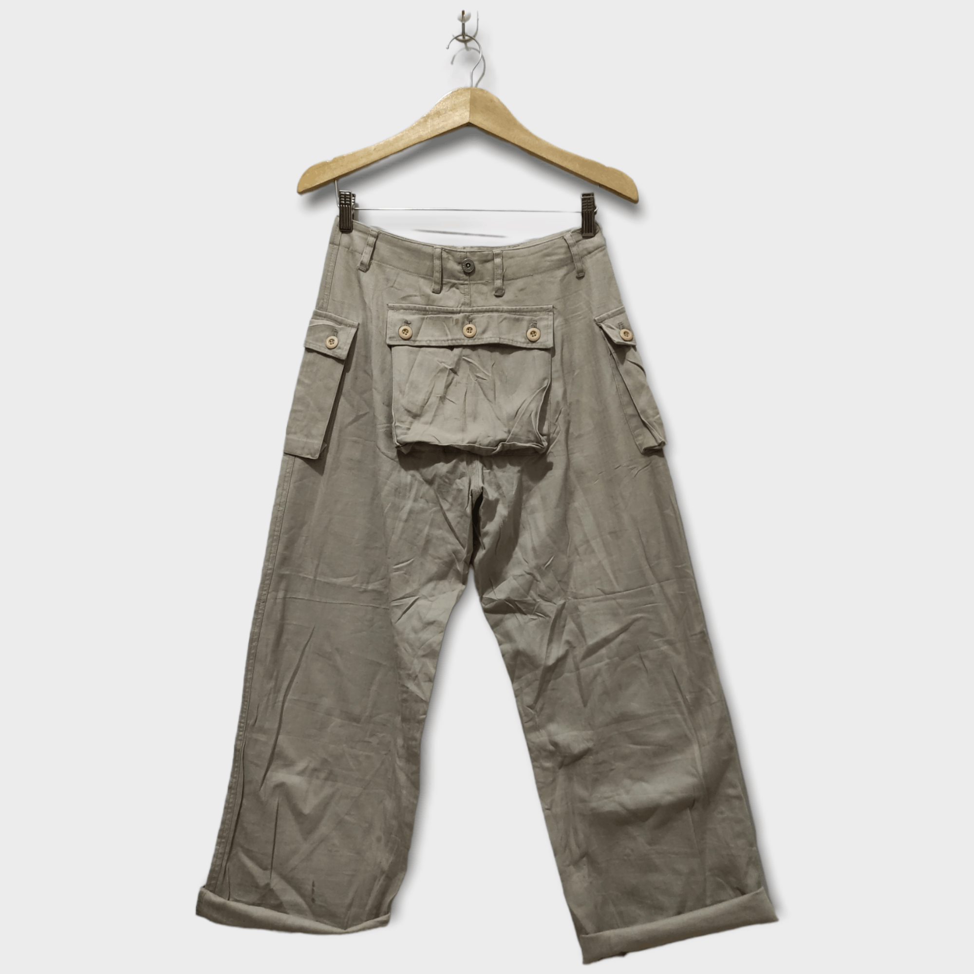 Vintage Cargo Trousers Monkey Pants Harringbone Twil Size US 29 - 4 Thumbnail