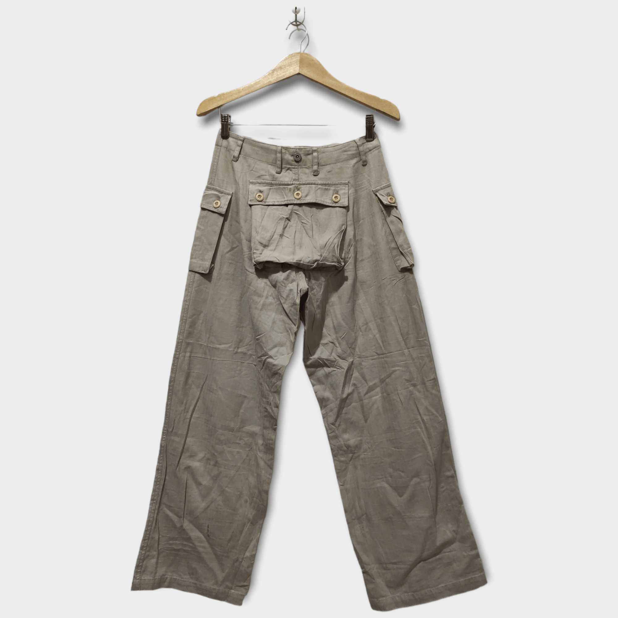 Vintage Cargo Trousers Monkey Pants Harringbone Twil Size US 29 - 3 Thumbnail