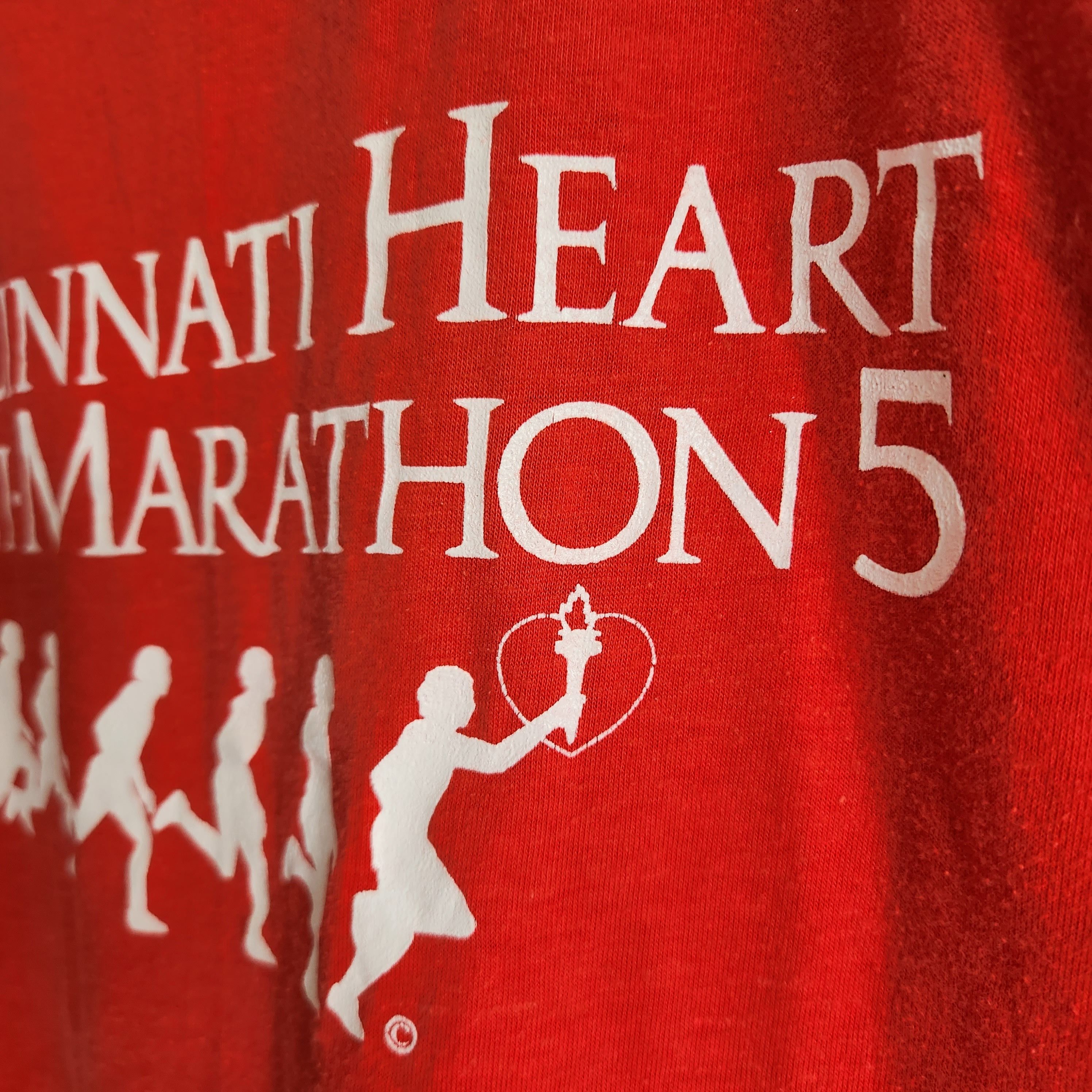 Hanes × Vintage Vintage 80s Cincinnati Heart Mini-Marathon TShirt Size US M / EU 48-50 / 2 - 9 Thumbnail