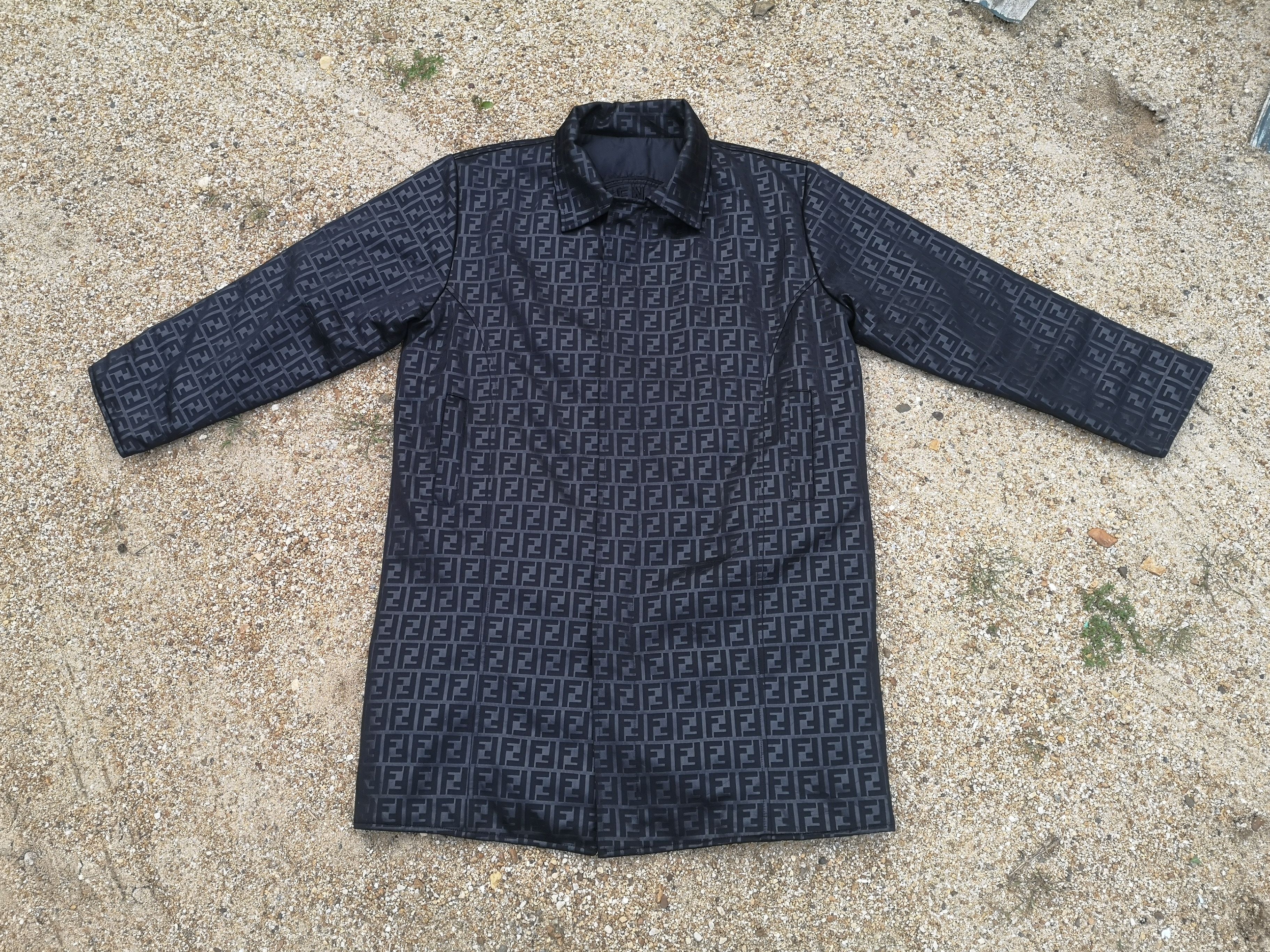 image of Archival Clothing x Fendi Stealvintage Fendi Monogram Reversible Parka in Black, Men's (Size Large)